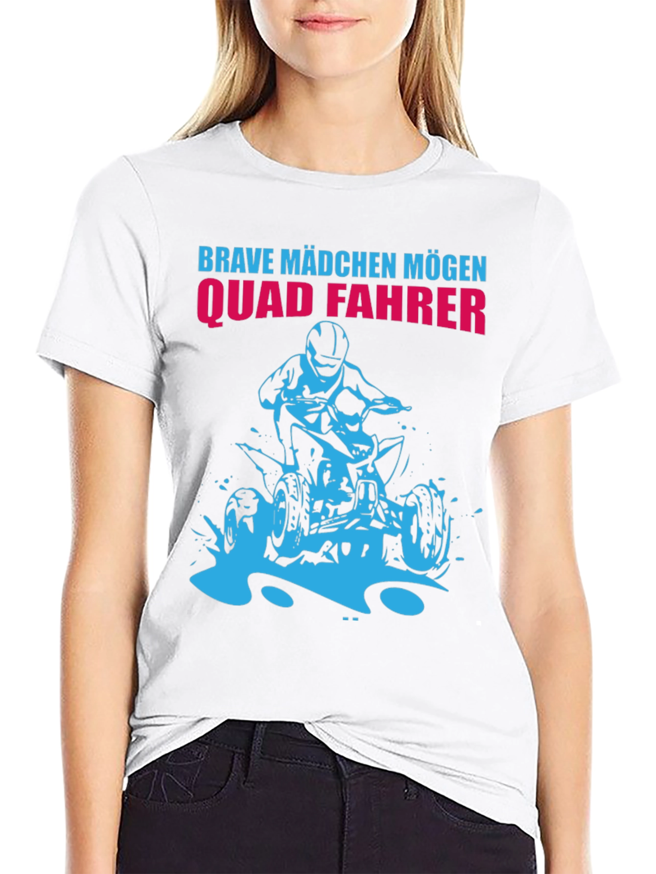 Brave Mädchen Mögen Quad Fahrer Black T-Shirt