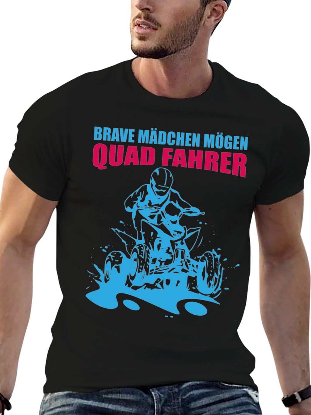 Brave Mädchen Mögen Quad Fahrer Black T-Shirt