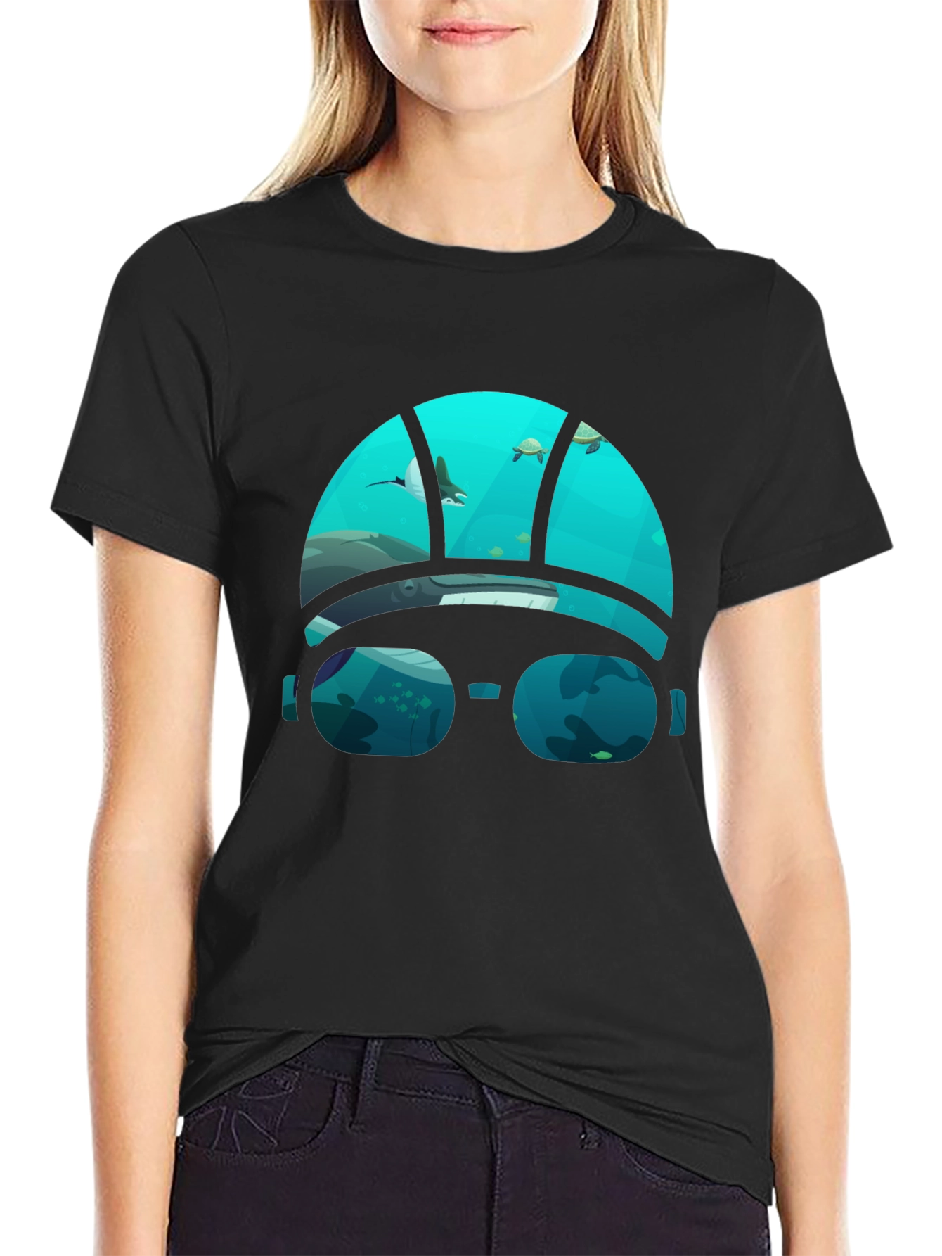 Ocean View Graphic Tee - Black