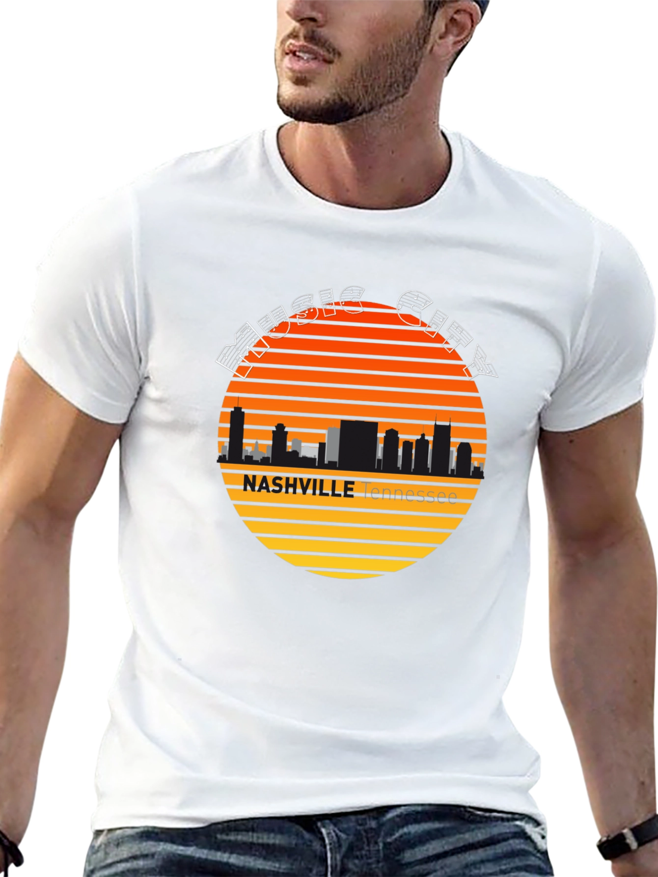Nashville Music City Skyline Tee