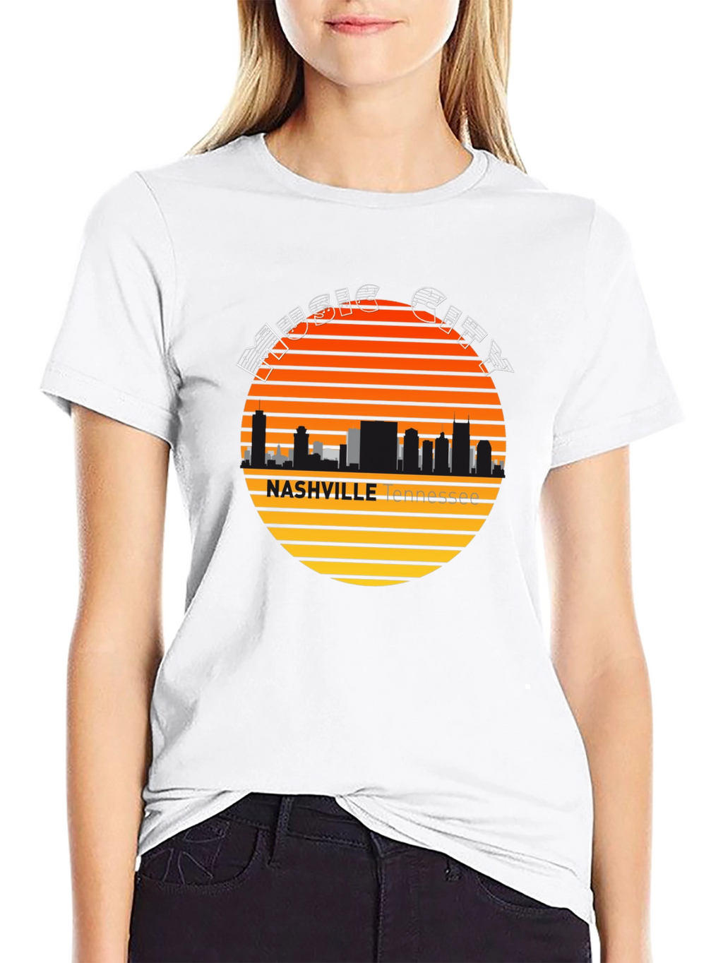 Nashville Music City Skyline Tee