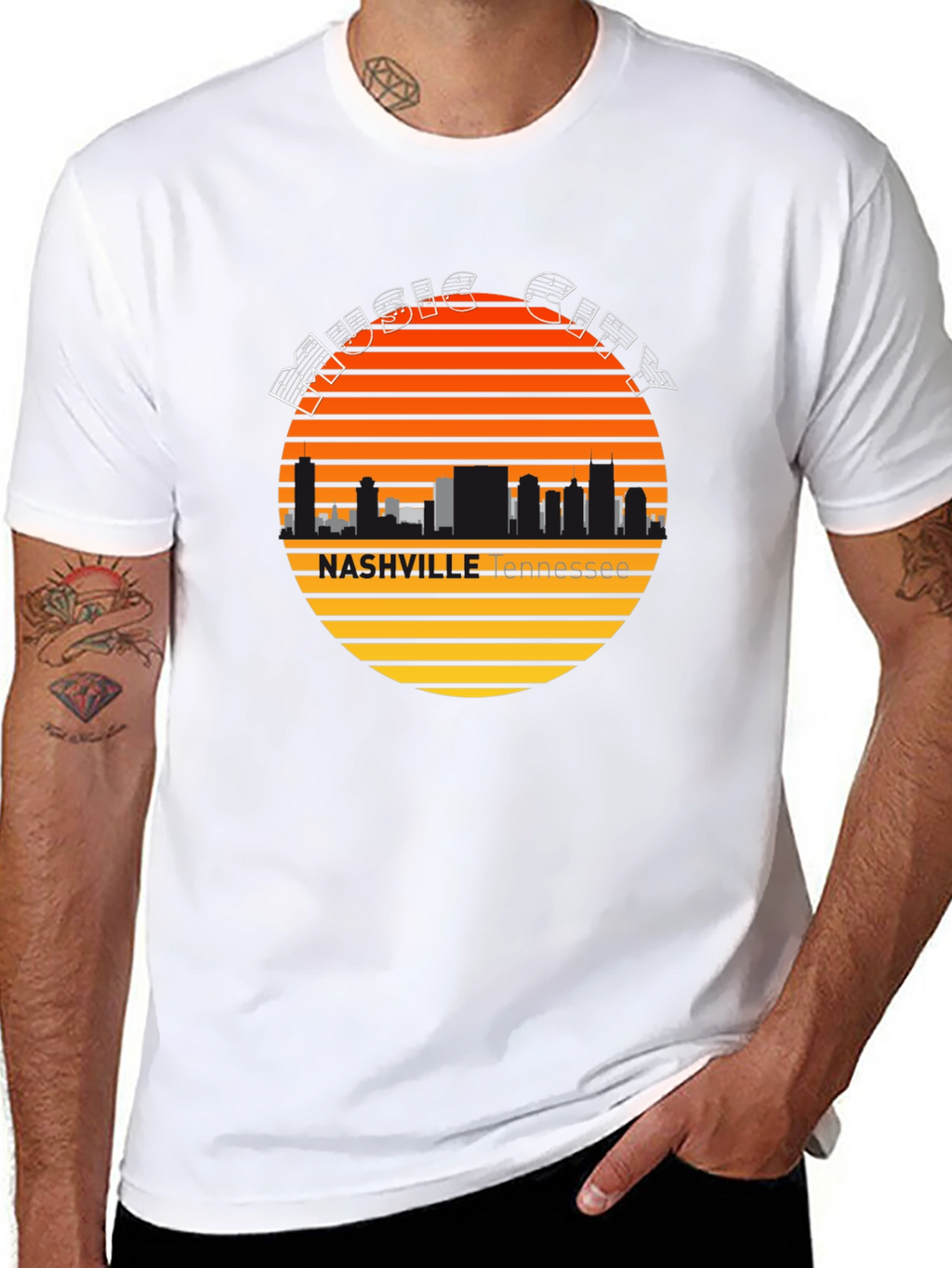 Nashville Music City Skyline Tee