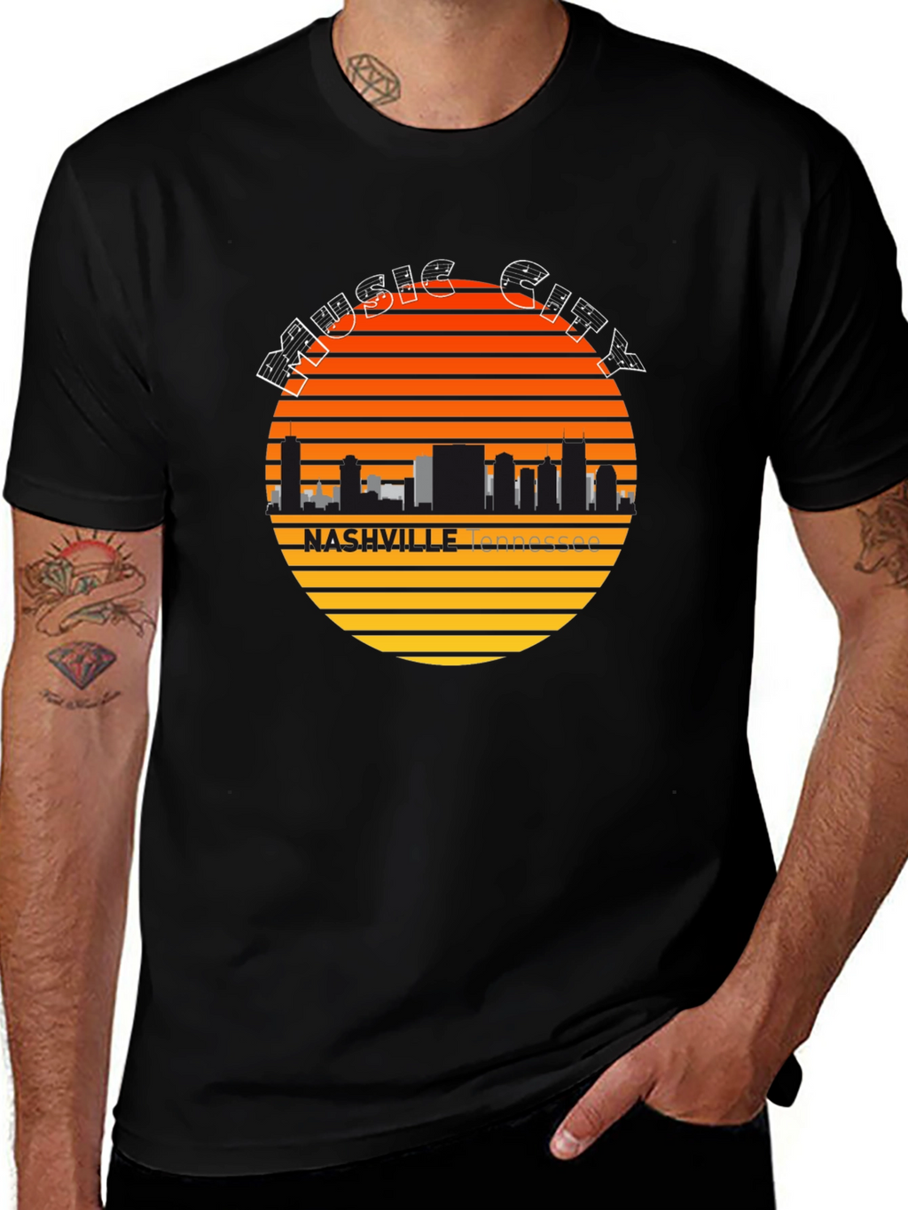 Nashville Music City Skyline Tee
