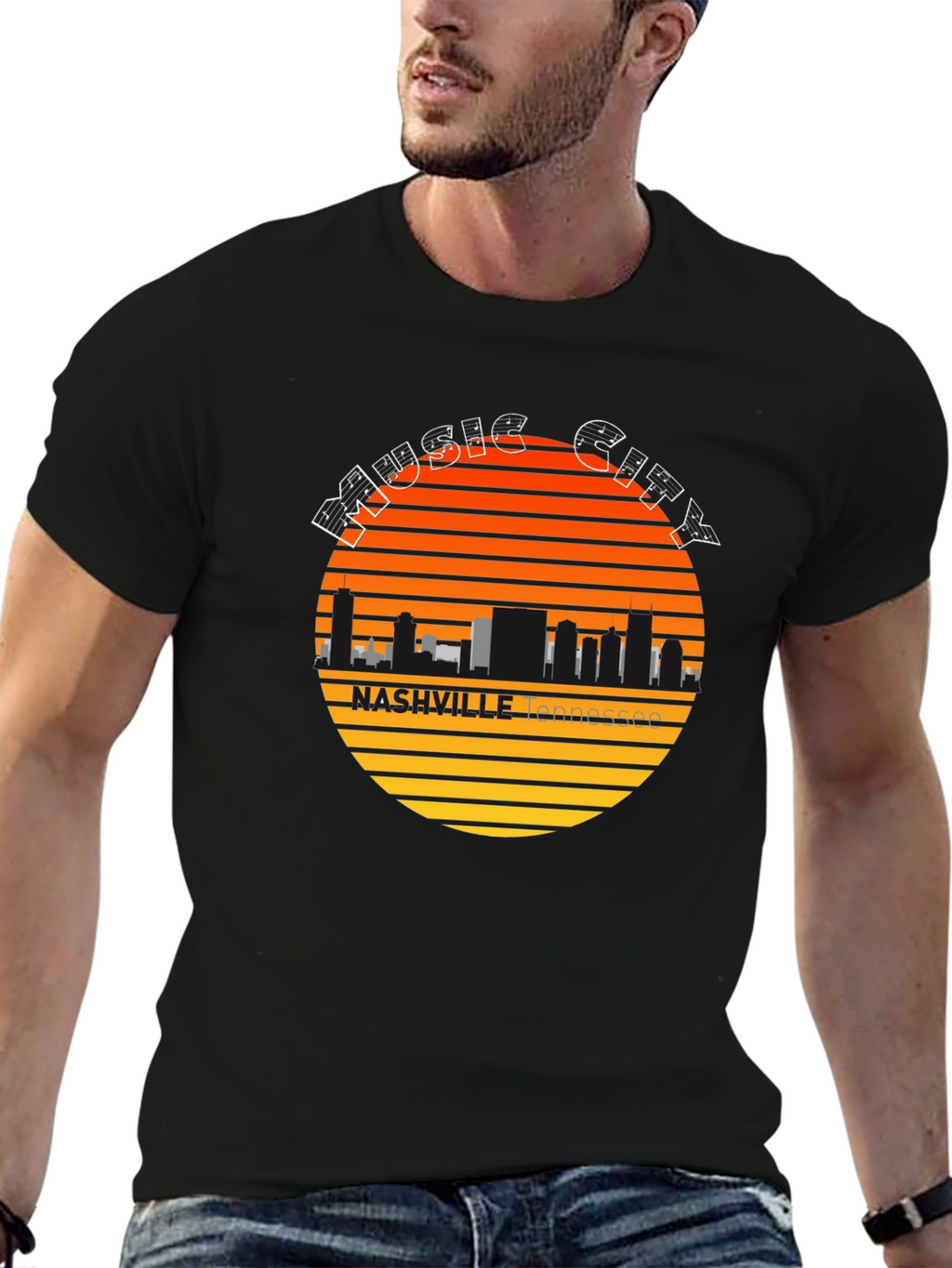 Nashville Music City Skyline Tee