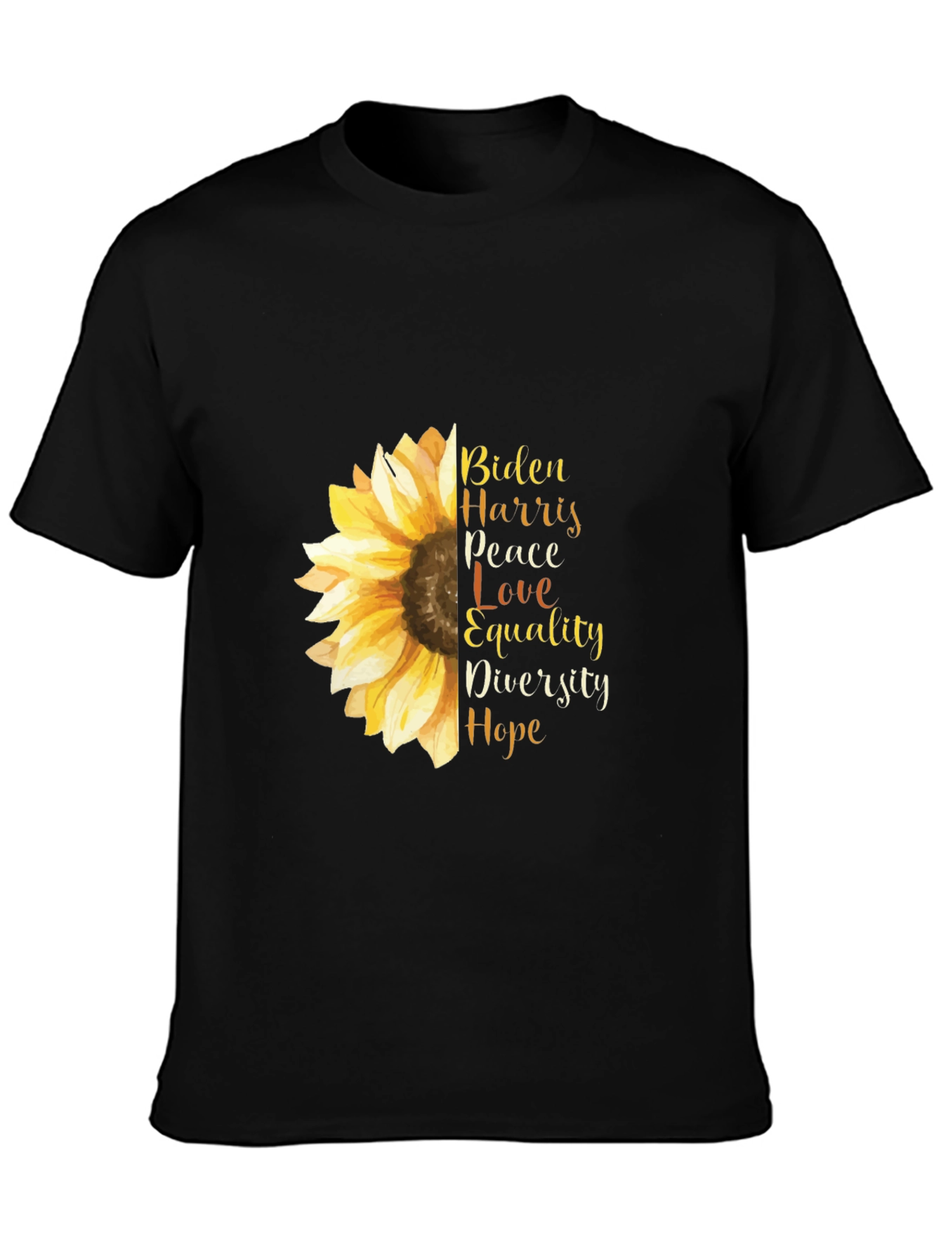 Biden Harris Sunflower Graphic Tee - Peace Love Hope