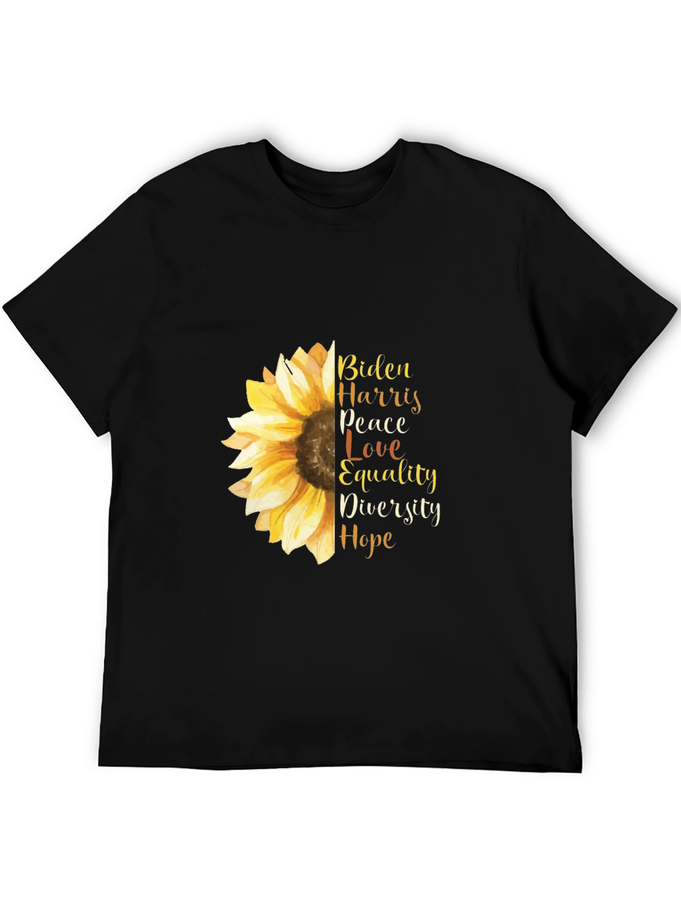 Biden Harris Sunflower Graphic Tee - Peace Love Hope