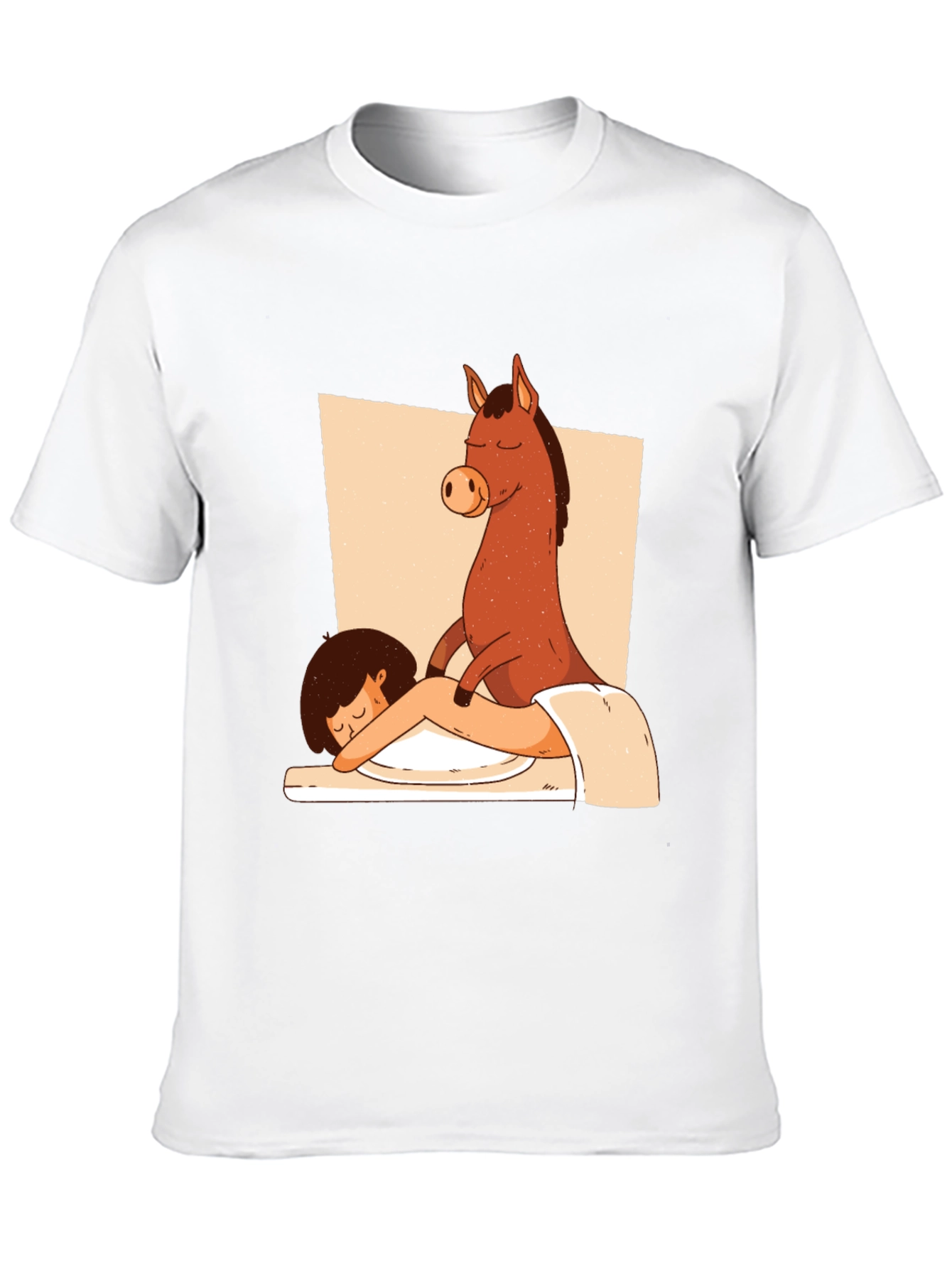 Horse Massage T-Shirt - Funny Cartoon Tee