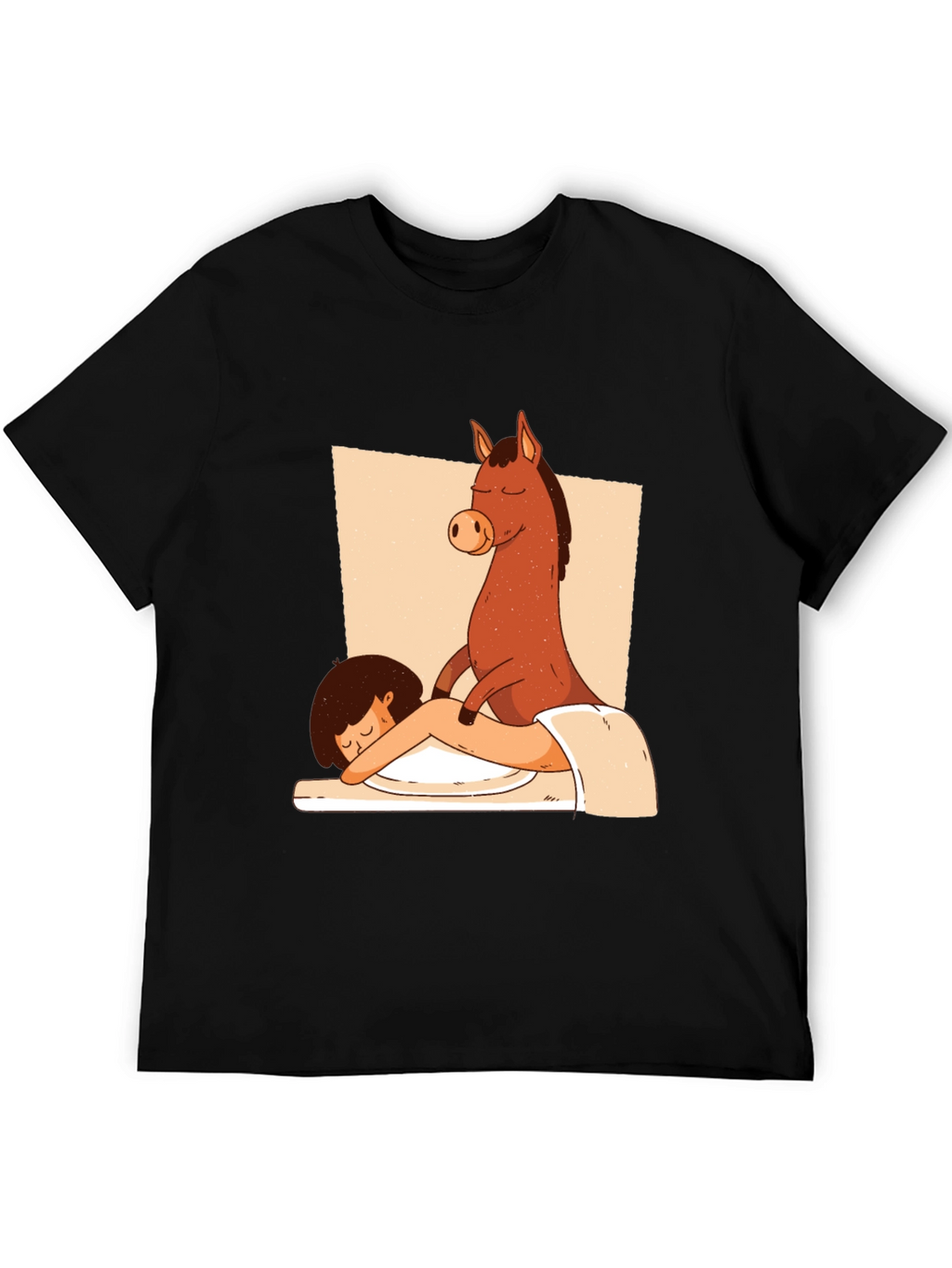 Horse Massage T-Shirt - Funny Cartoon Tee