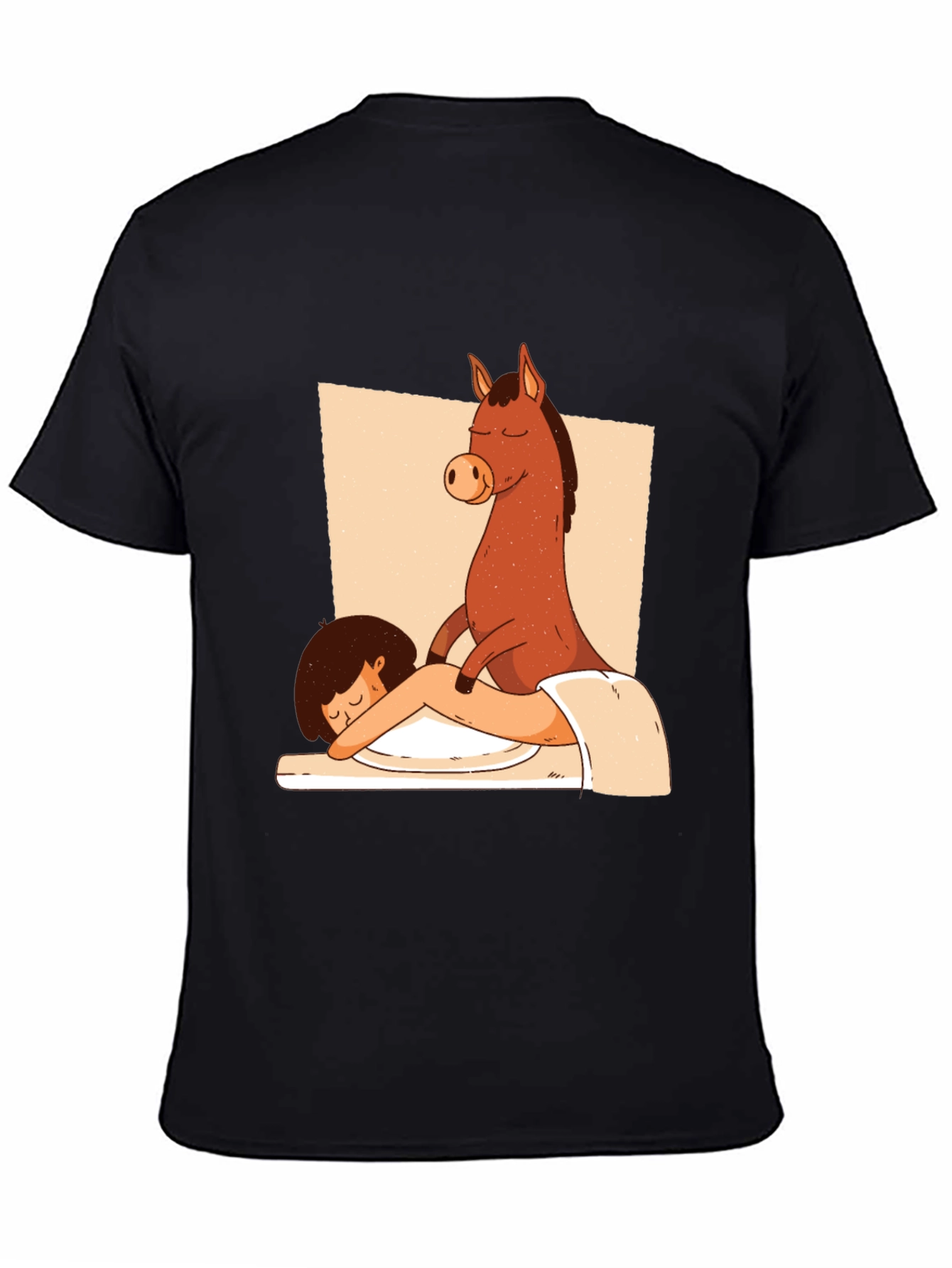 Horse Massage T-Shirt - Funny Cartoon Tee