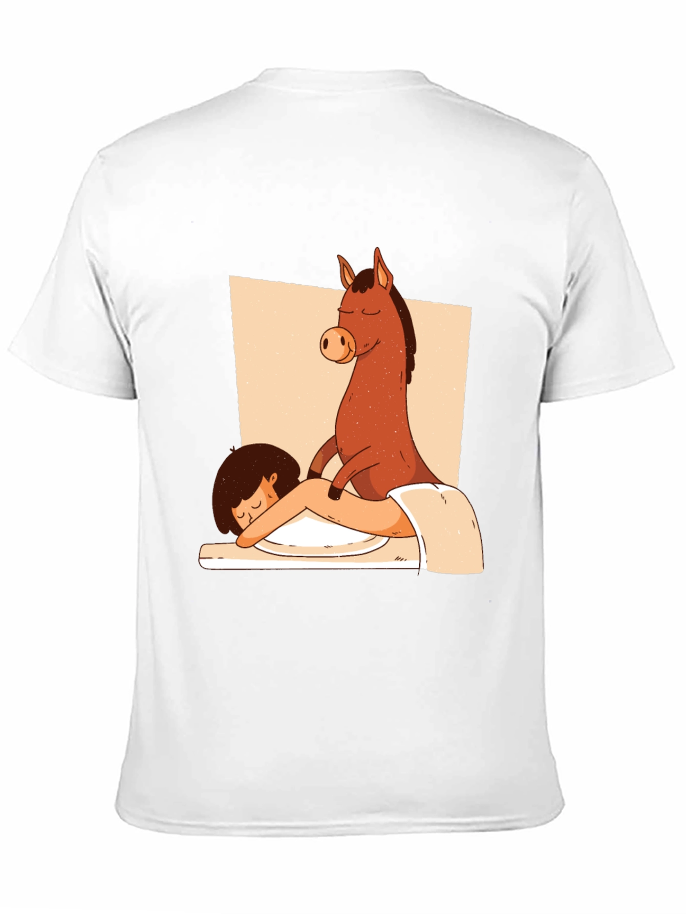 Horse Massage T-Shirt - Funny Cartoon Tee