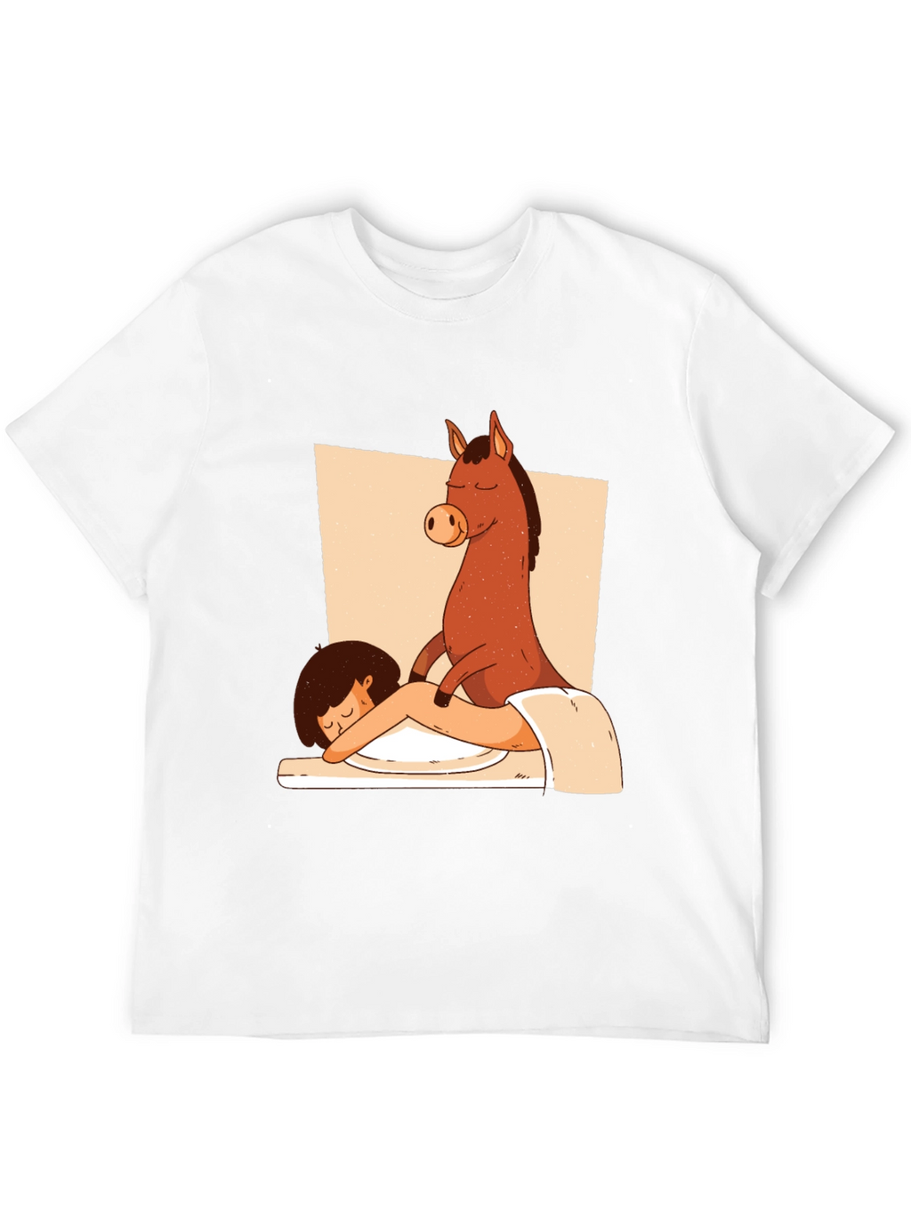 Horse Massage T-Shirt - Funny Cartoon Tee