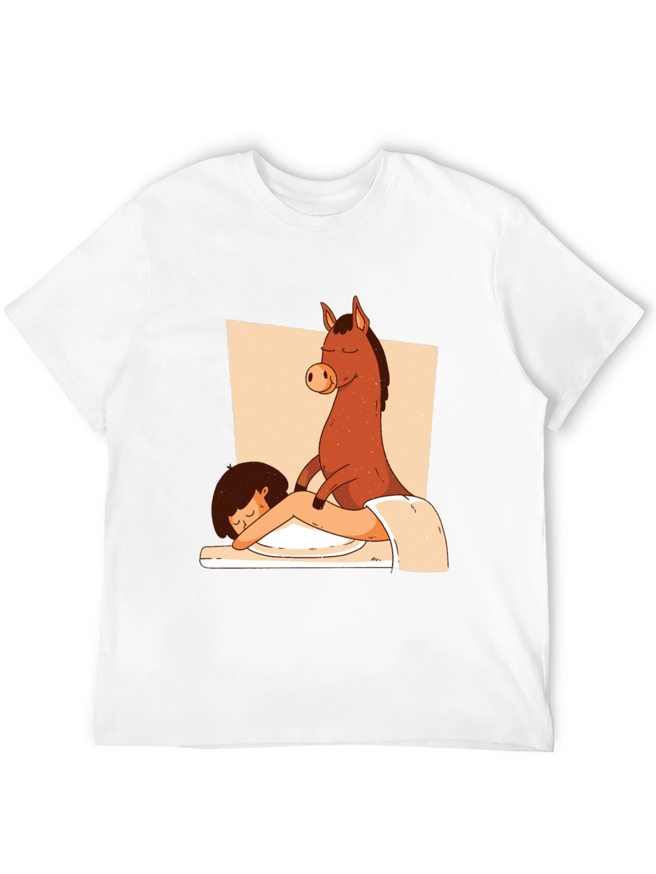 Horse Massage T-Shirt - Funny Cartoon Tee