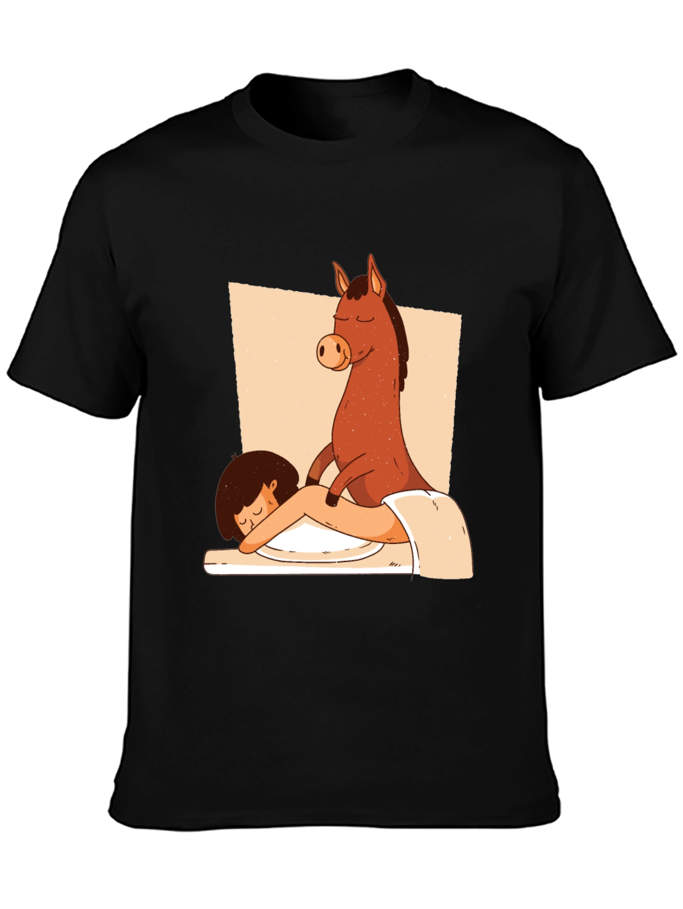 Horse Massage T-Shirt - Funny Cartoon Tee
