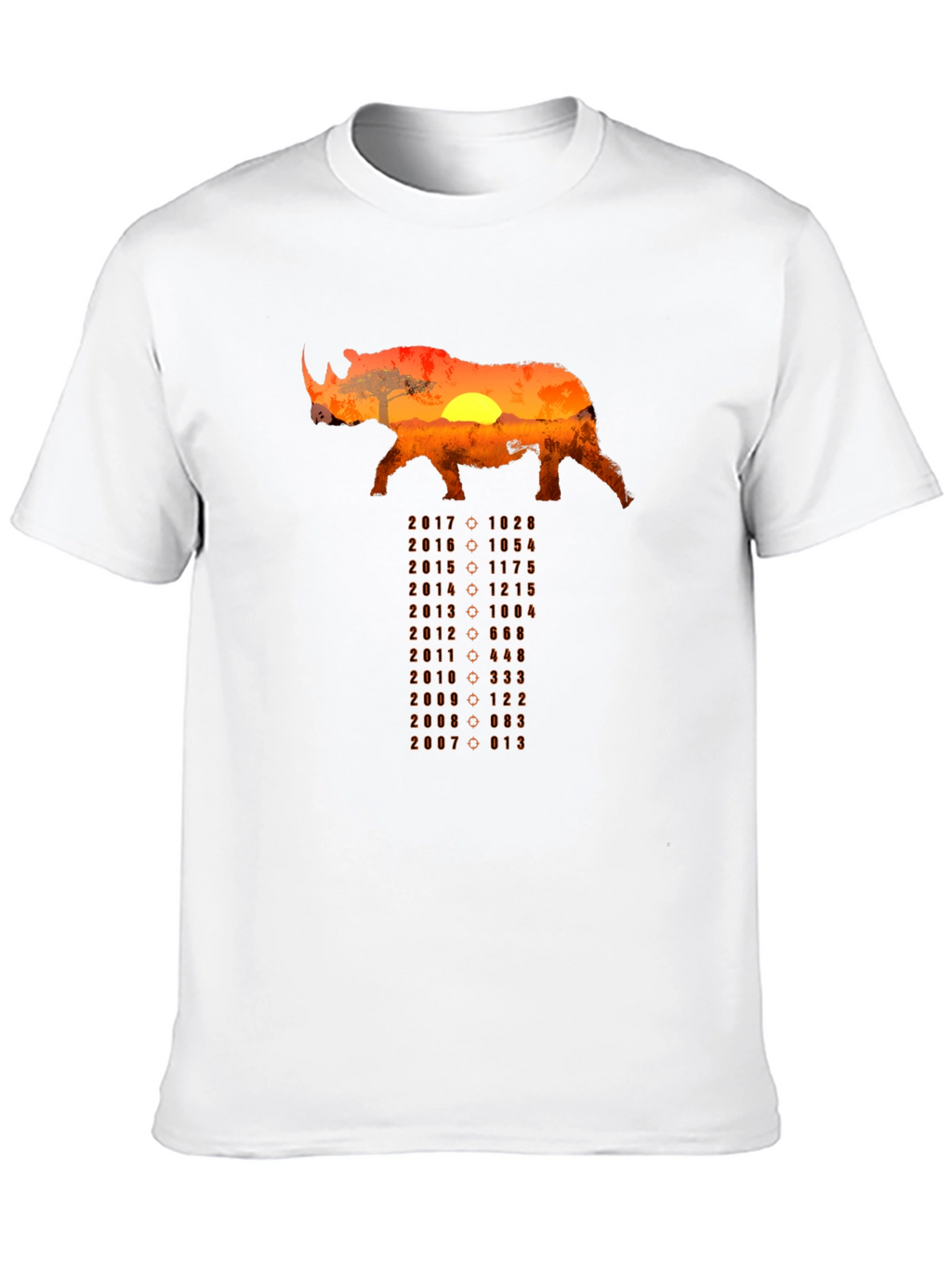 Rhino Sunset T-Shirt - Conservation Design