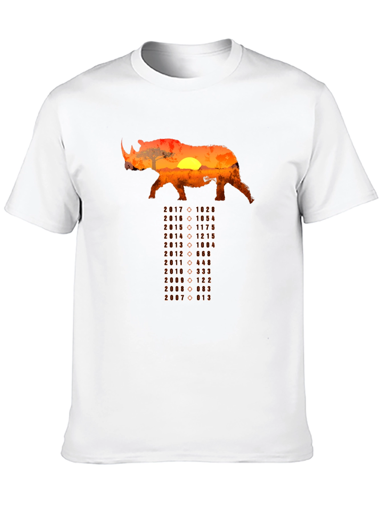 Rhino Sunset T-Shirt - Conservation Design