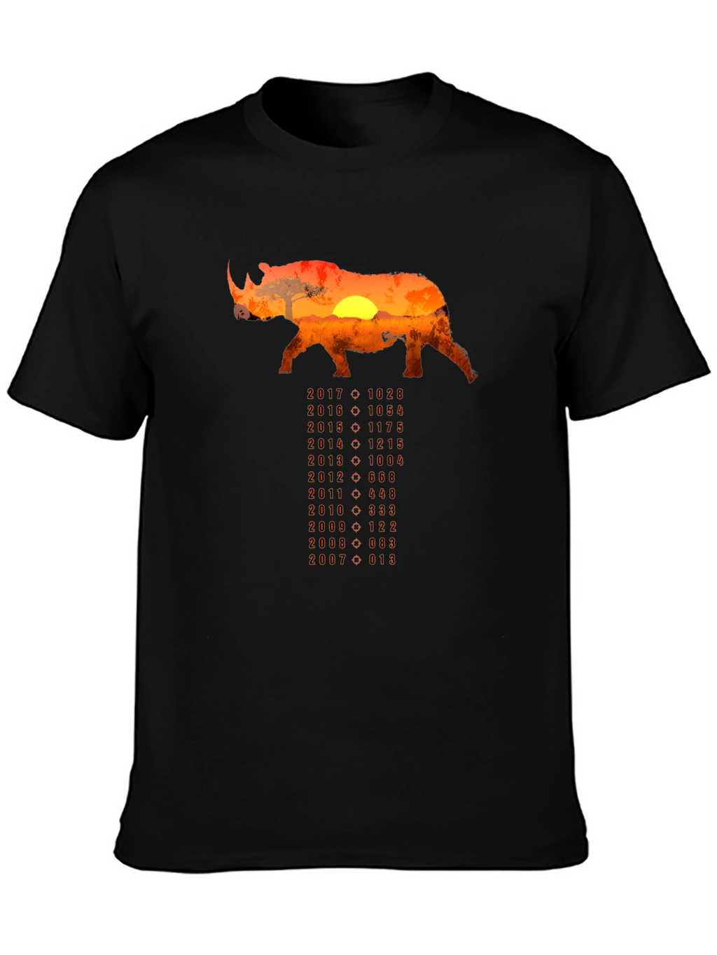 Rhino Sunset T-Shirt - Conservation Design