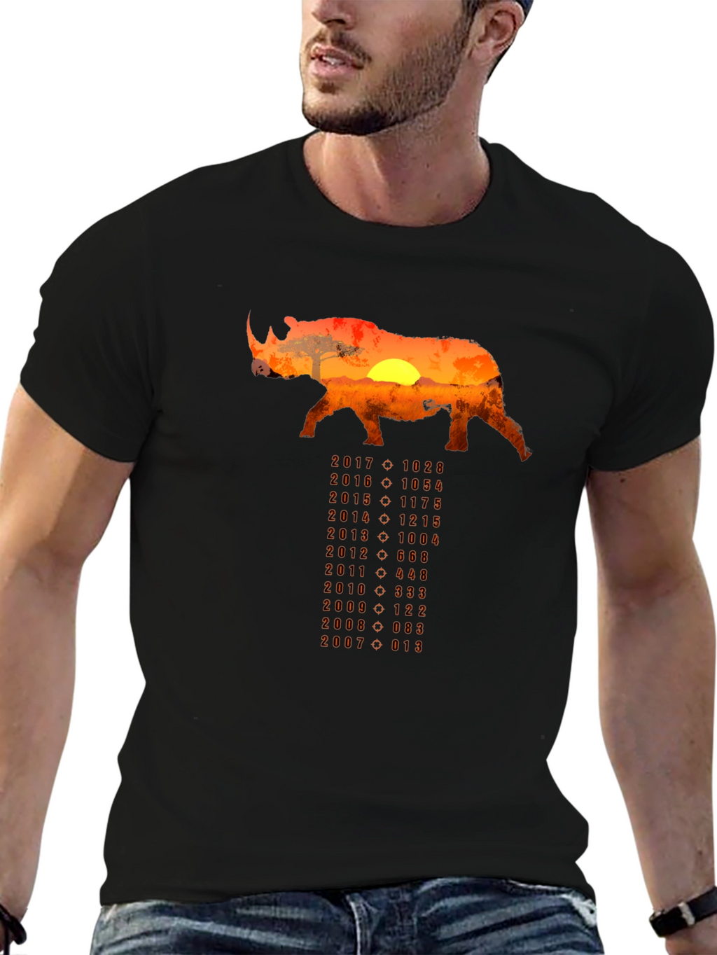 Rhino Sunset T-Shirt - Conservation Design