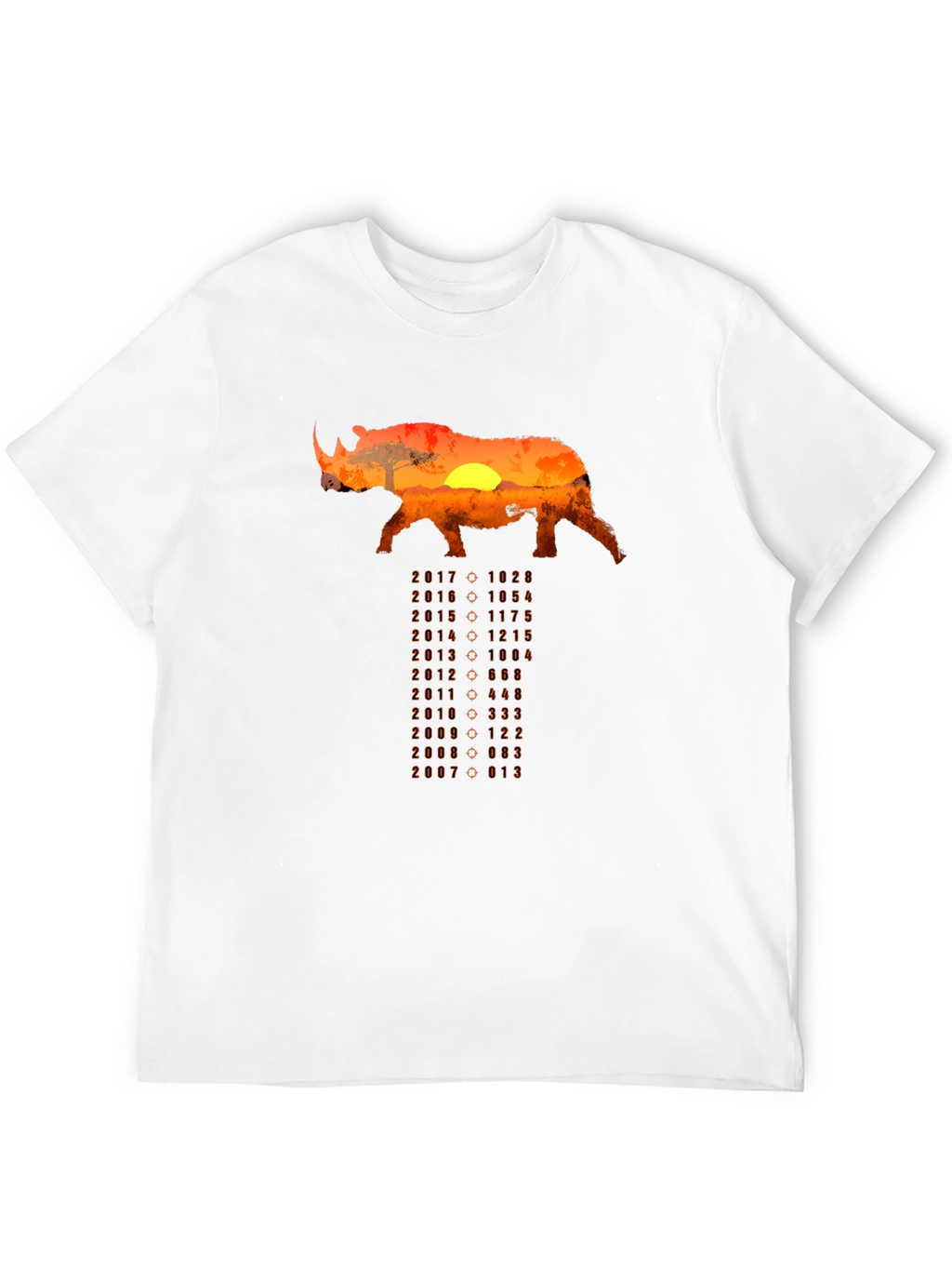 Rhino Sunset T-Shirt - Conservation Design