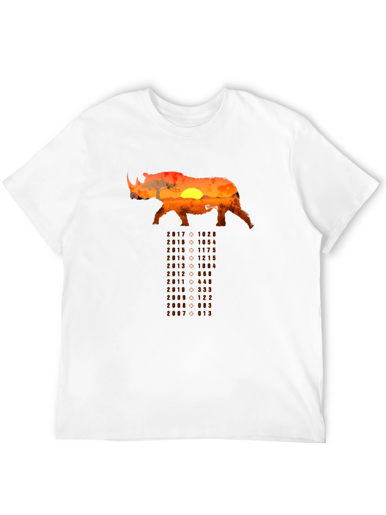 Rhino Sunset T-Shirt - Conservation Design