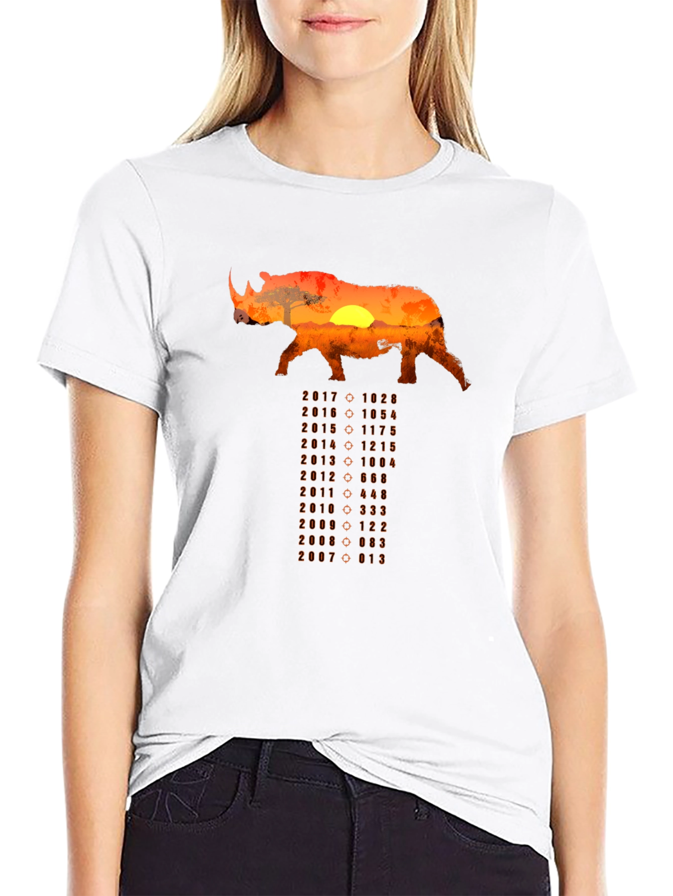 Rhino Sunset T-Shirt - Conservation Design