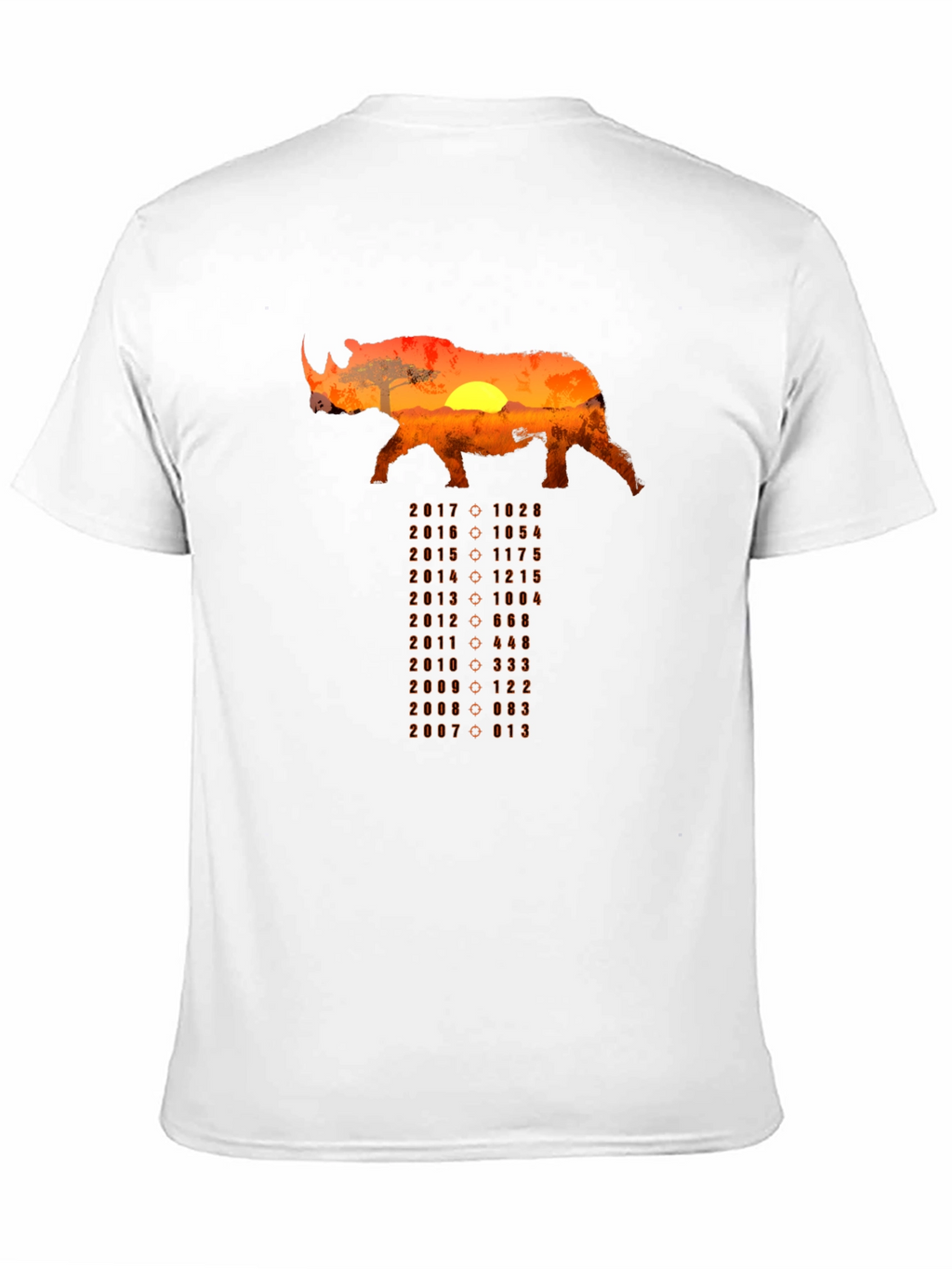 Rhino Sunset T-Shirt - Conservation Design