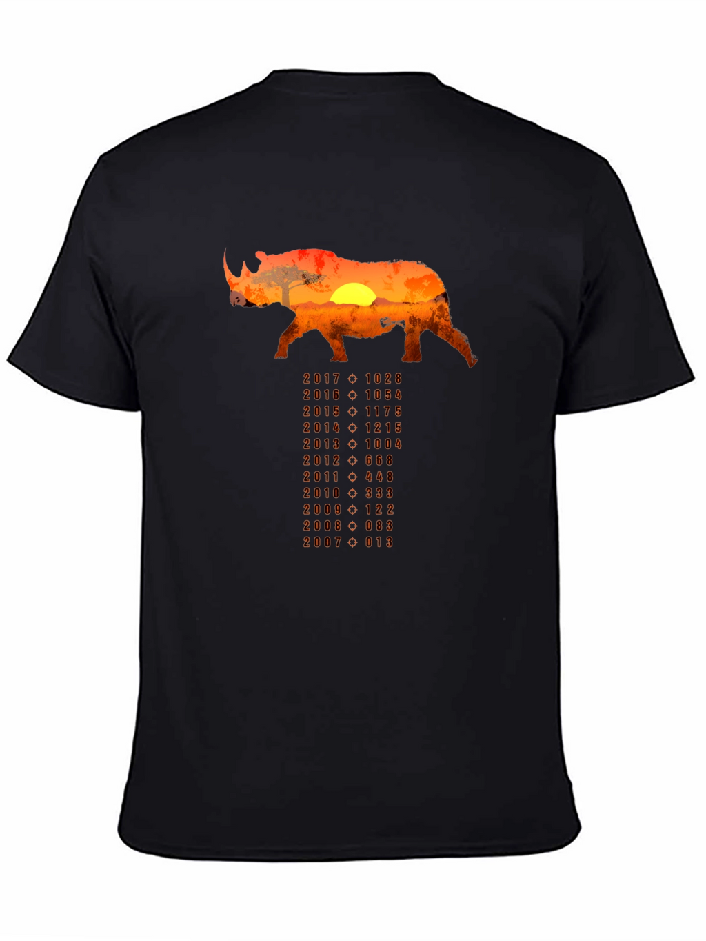 Rhino Sunset T-Shirt - Conservation Design