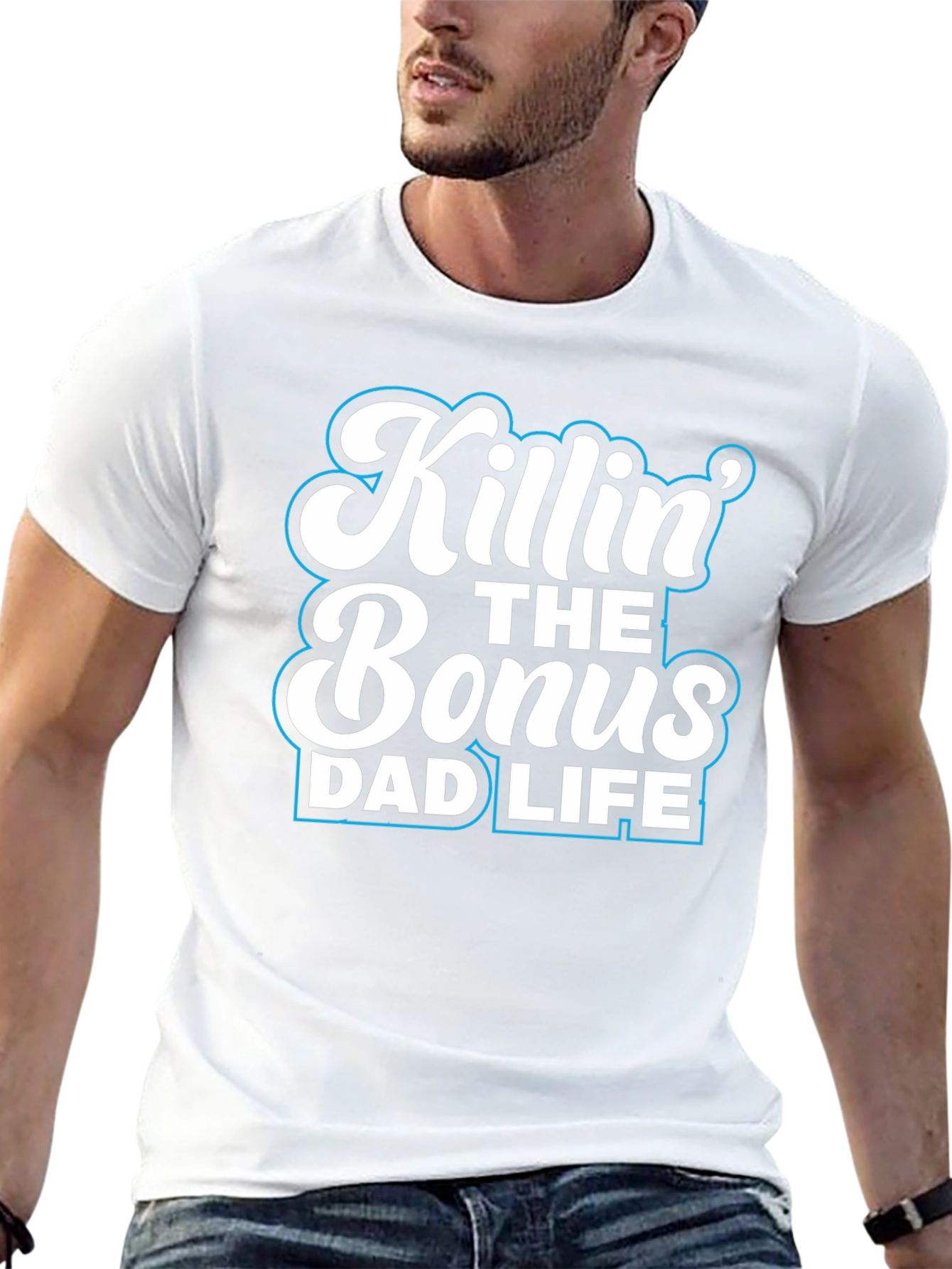 Killin the Bonus Dad Life Black Graphic Tee Shirt