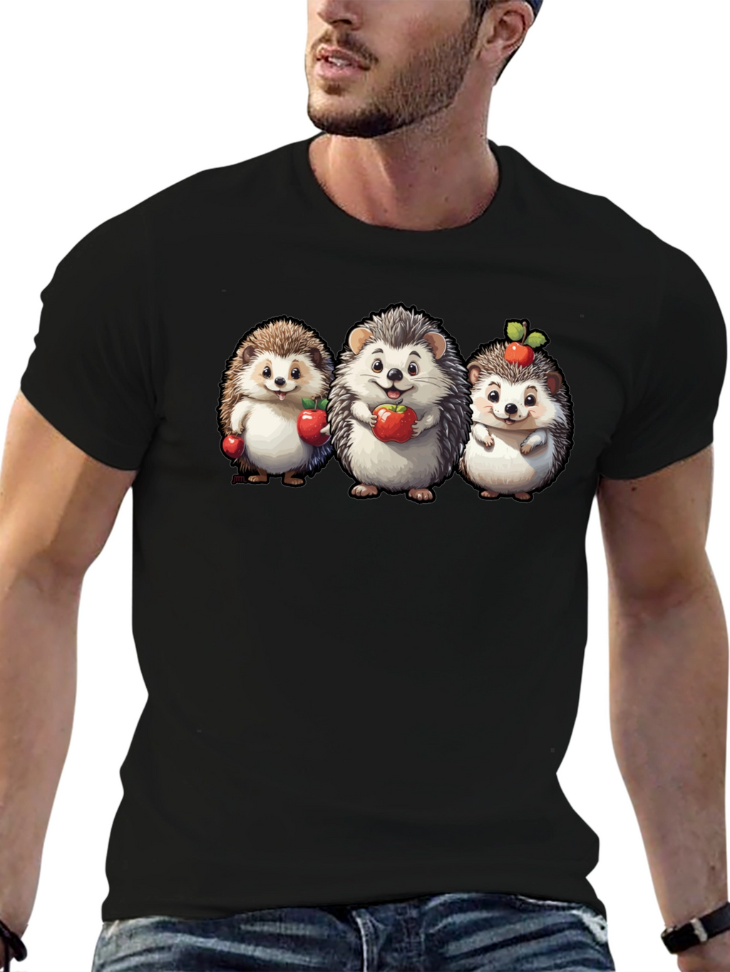 Cute Hedgehog Apple T-Shirt