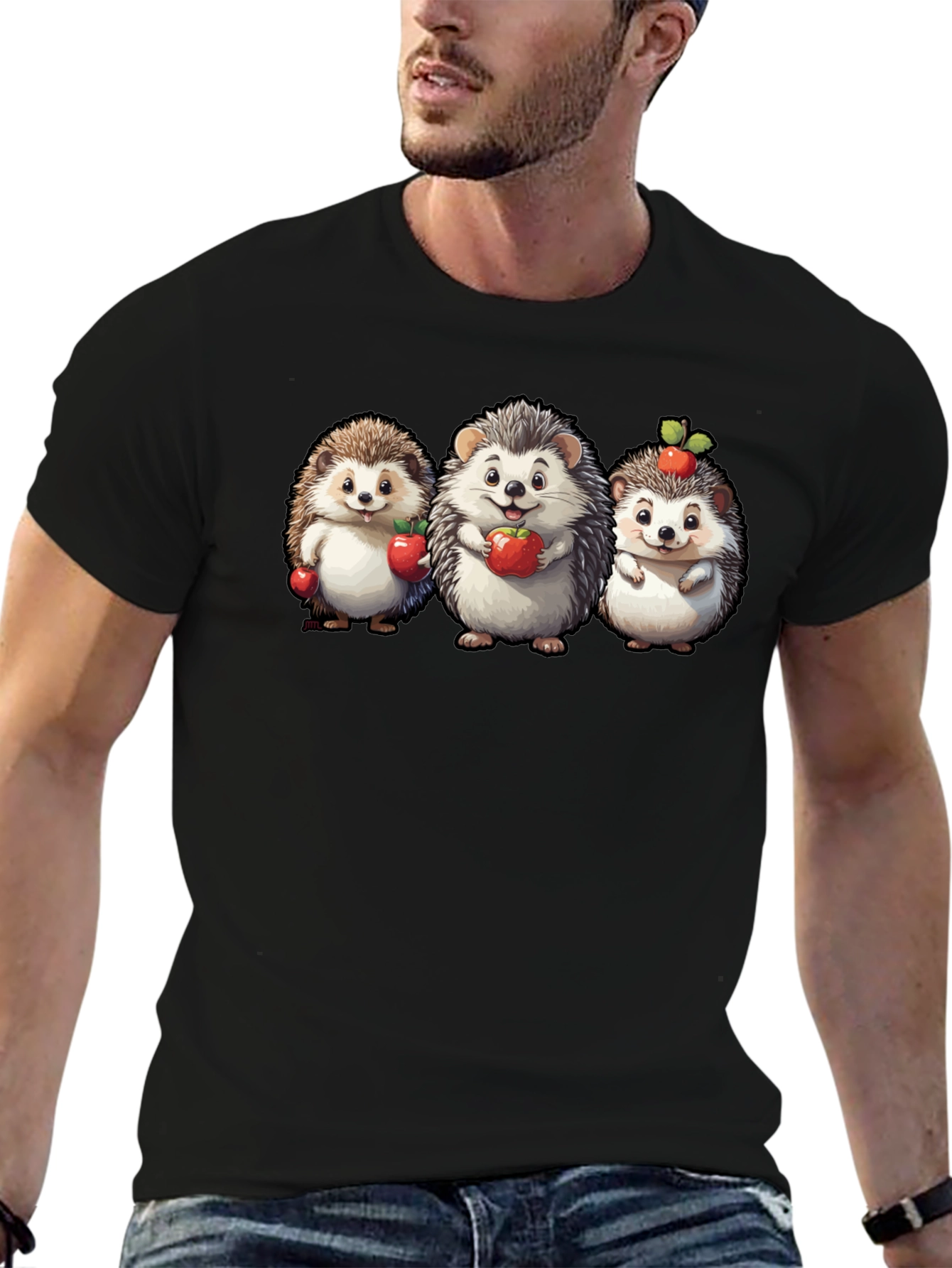Cute Hedgehog Apple T-Shirt
