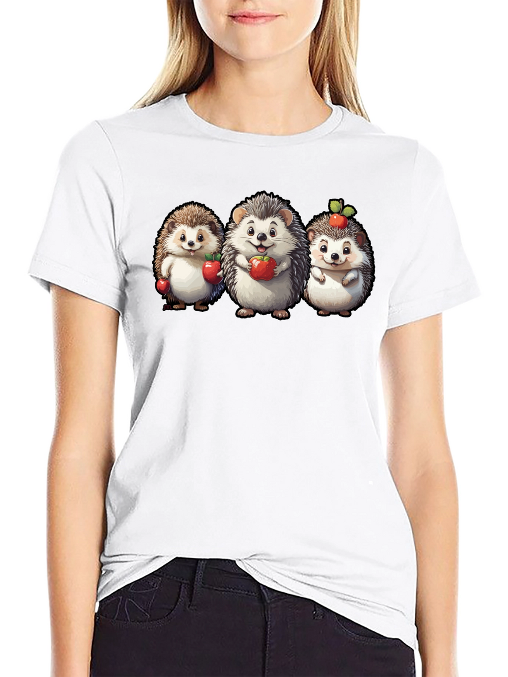 Cute Hedgehog Apple T-Shirt