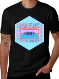 Retro 80s Mix Tape Graphic Tee - Black