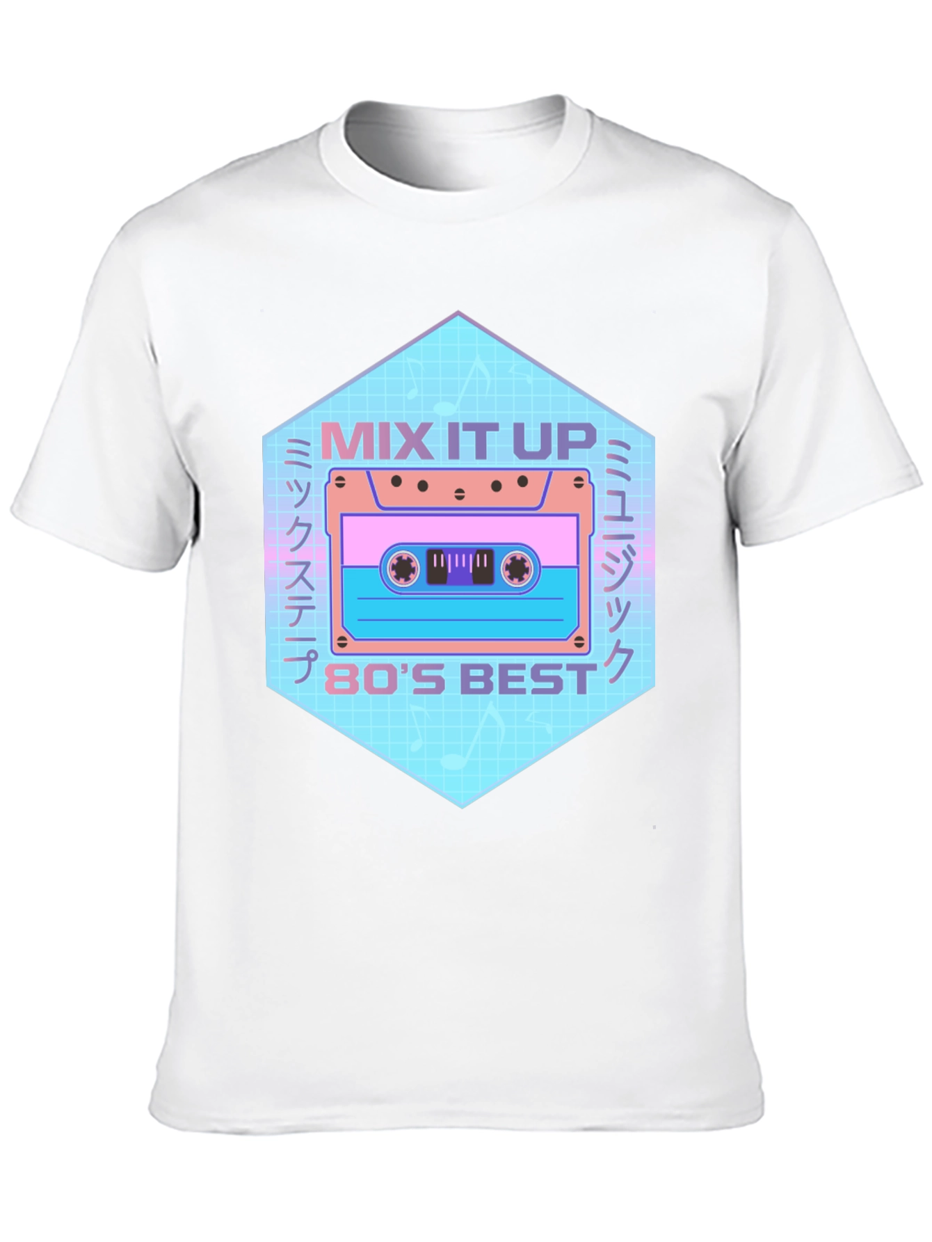 Retro 80s Mix Tape Graphic Tee - Black