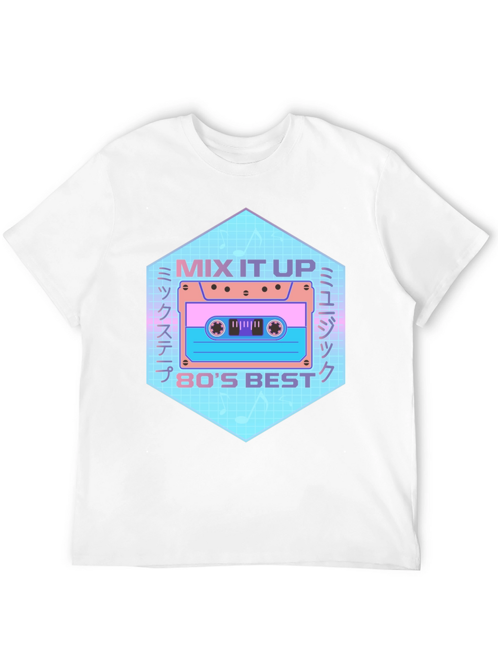 Retro 80s Mix Tape Graphic Tee - Black