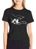 Dog Paw in Human Hand Black T-Shirt