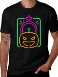 Neon Halloween Pumpkin Grave T-Shirt