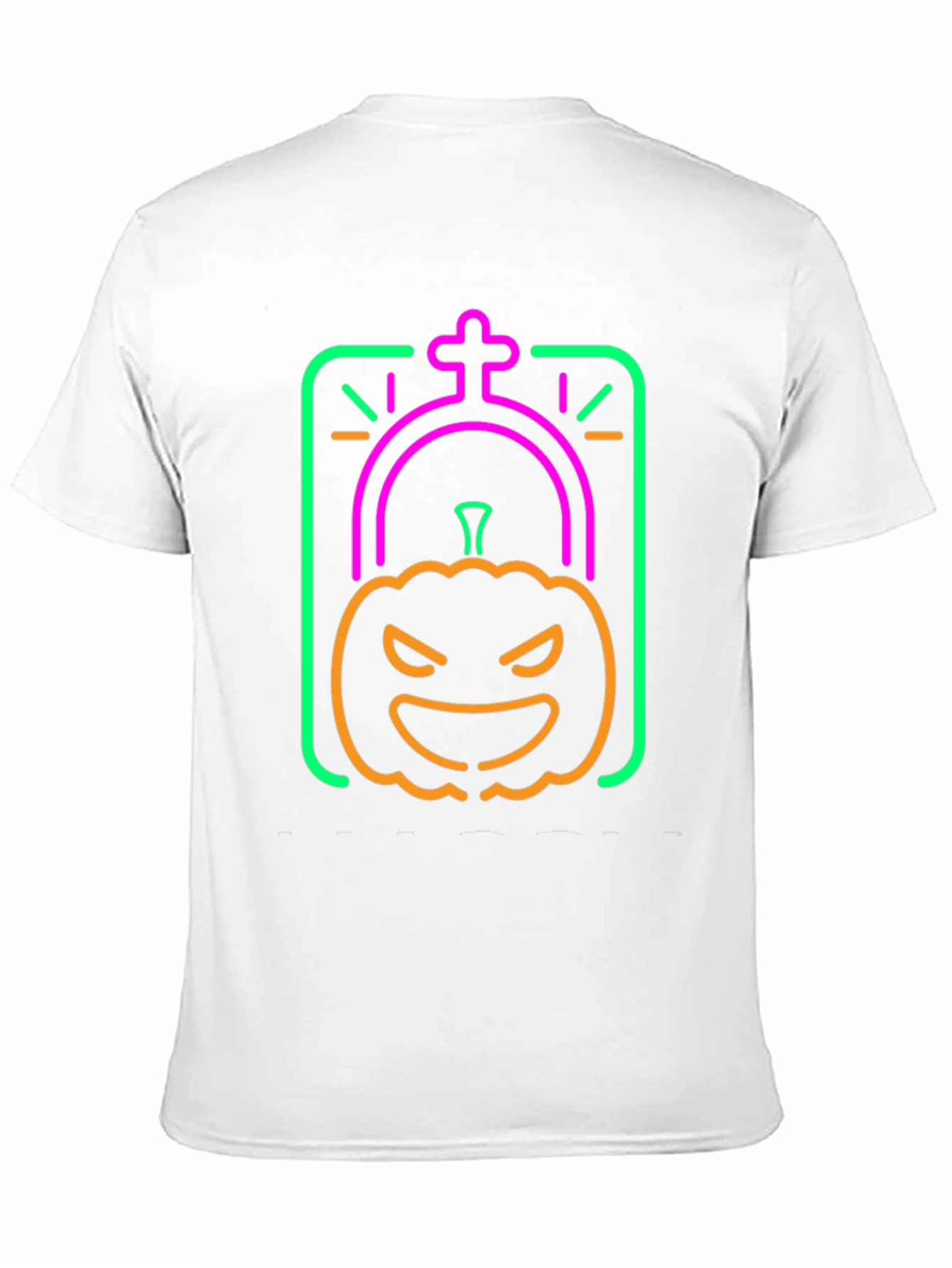 Neon Halloween Pumpkin Grave T-Shirt