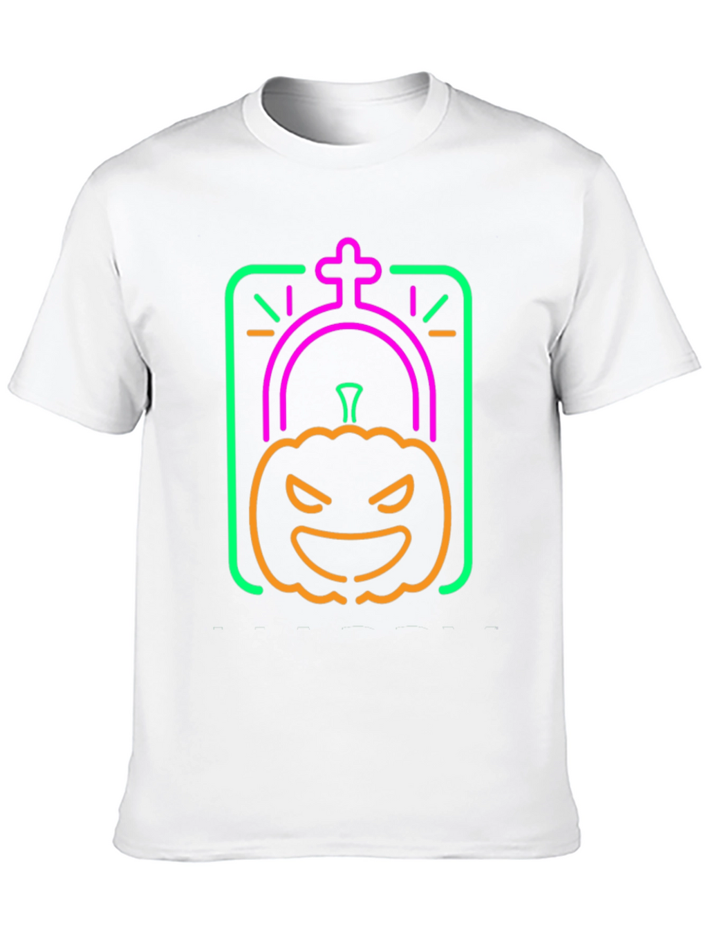 Neon Halloween Pumpkin Grave T-Shirt