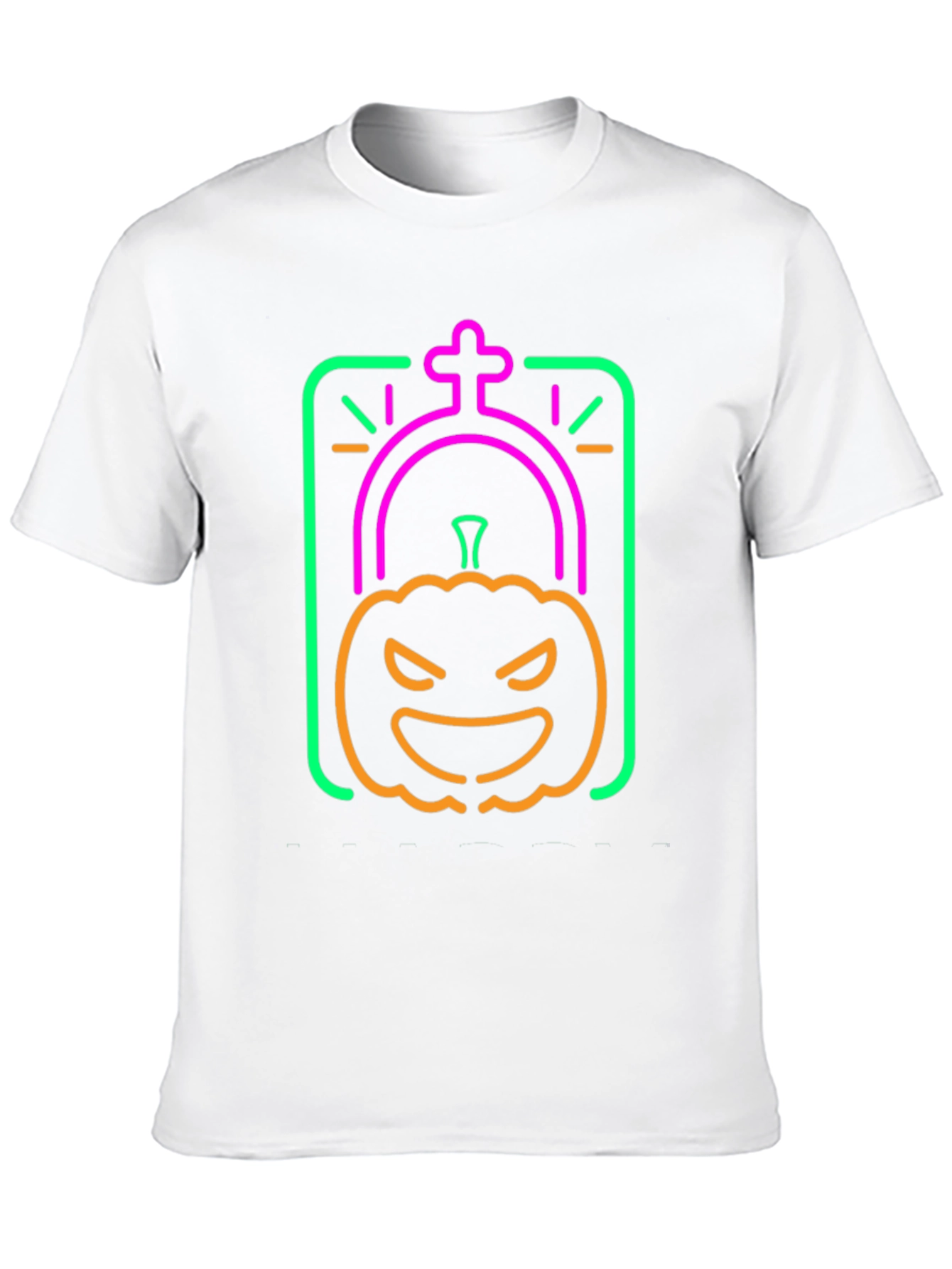 Neon Halloween Pumpkin Grave T-Shirt