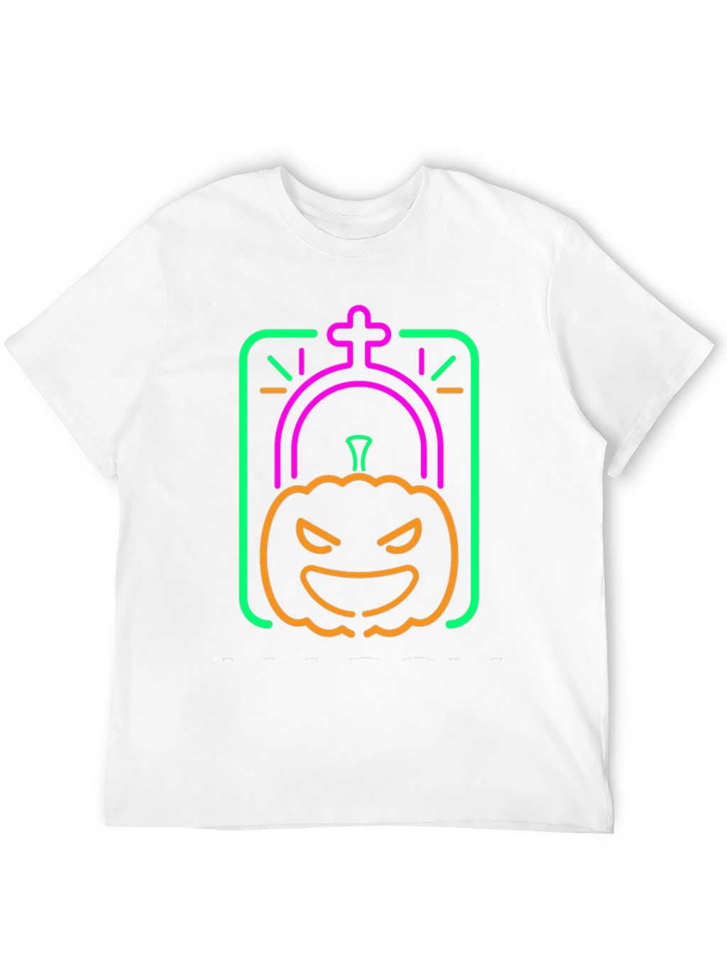 Neon Halloween Pumpkin Grave T-Shirt