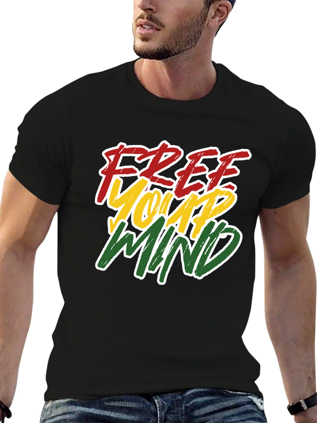 Free Your Mind Black Graphic Tee