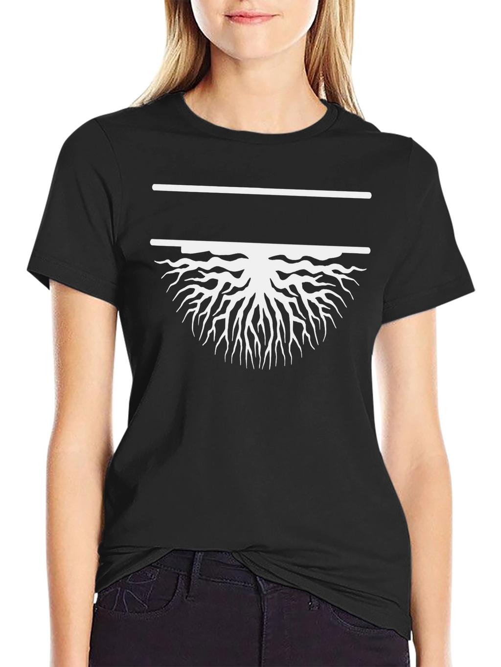 Rooted Tree Graphic Tee - Black Cotton Shirt