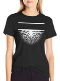Rooted Tree Graphic Tee - Black Cotton Shirt