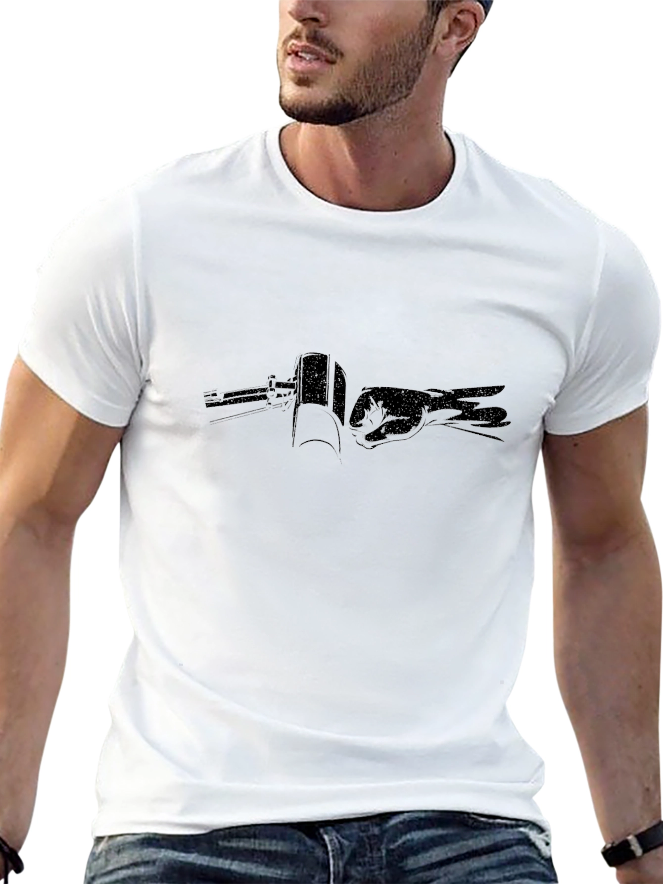 Black T-Shirt with Graphic Print
