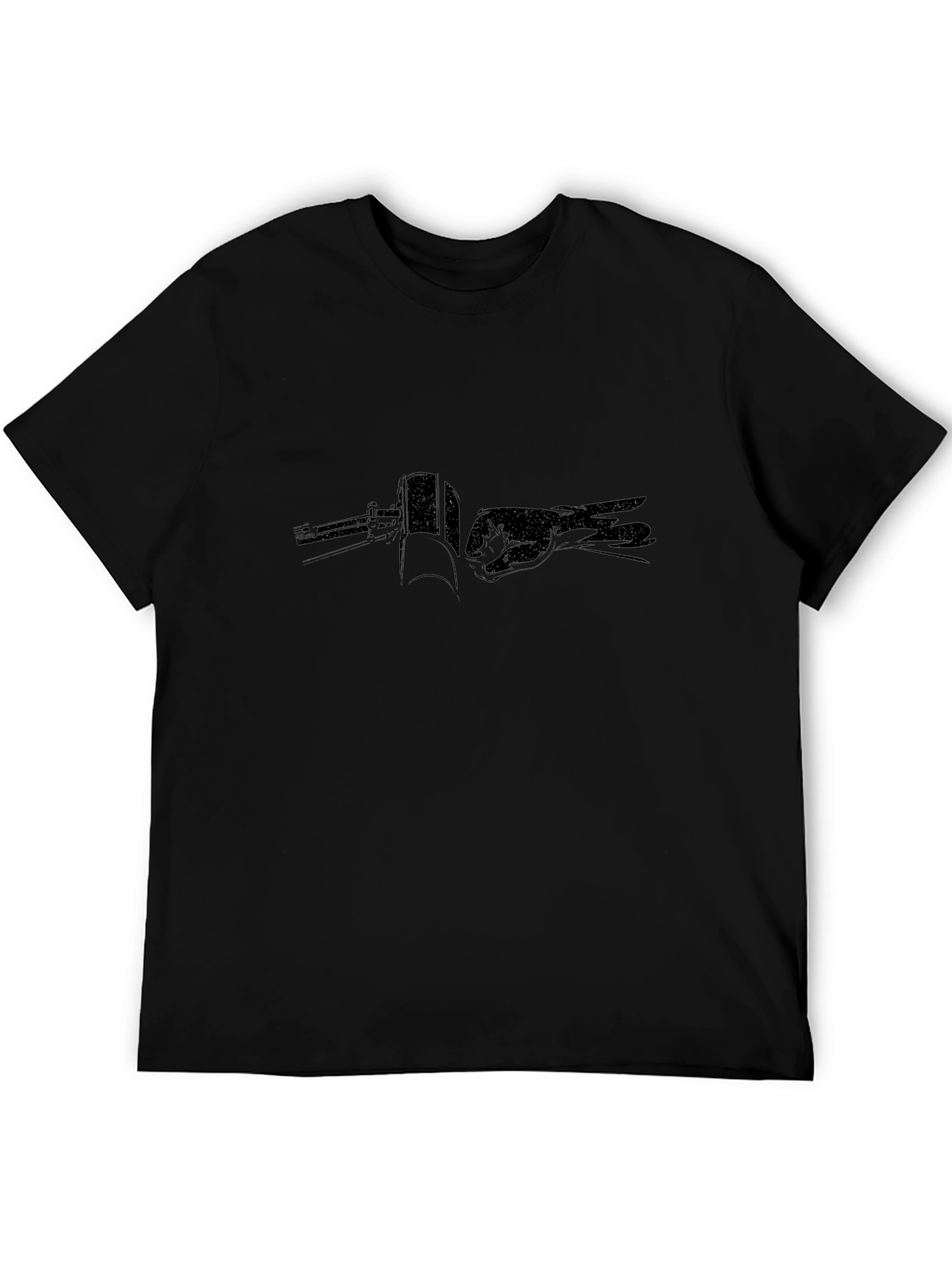 Black T-Shirt with Graphic Print