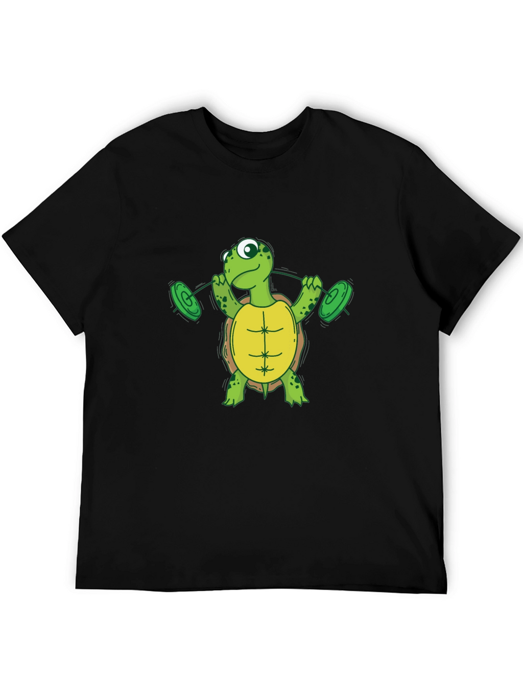 Turtle Weightlifting Black T-Shirt