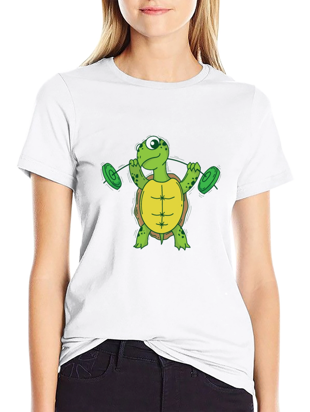 Turtle Weightlifting Black T-Shirt