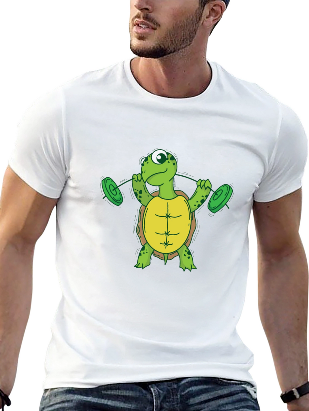 Turtle Weightlifting Black T-Shirt