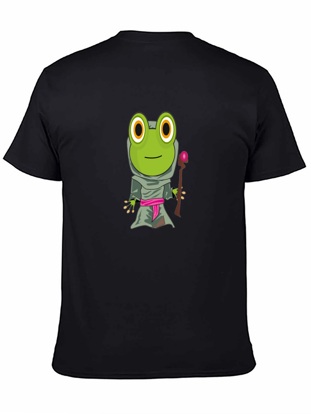 Frog Wizard Graphic Tee - Black Cotton T-Shirt