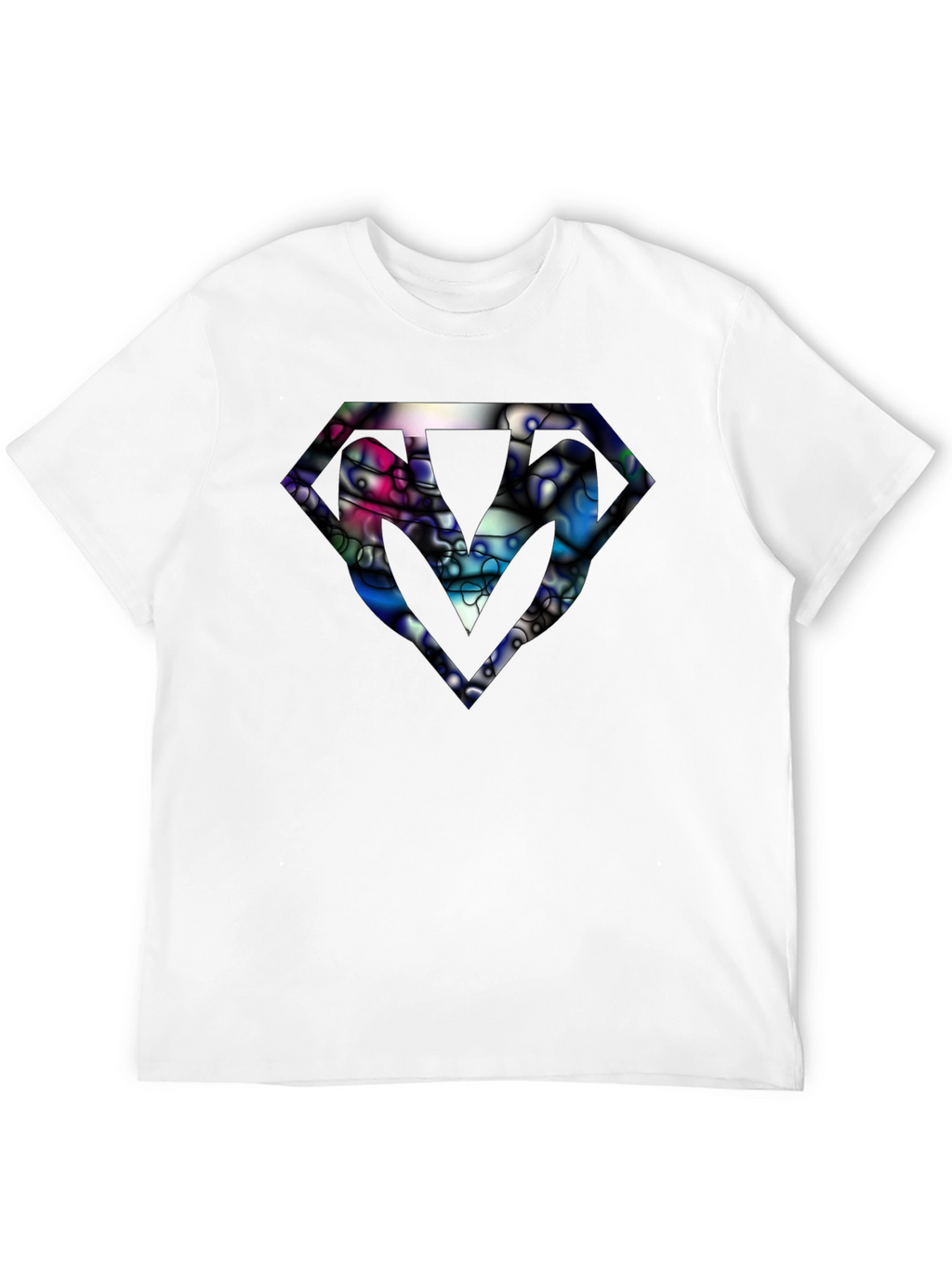 Abstract Diamond Graphic Black T-Shirt