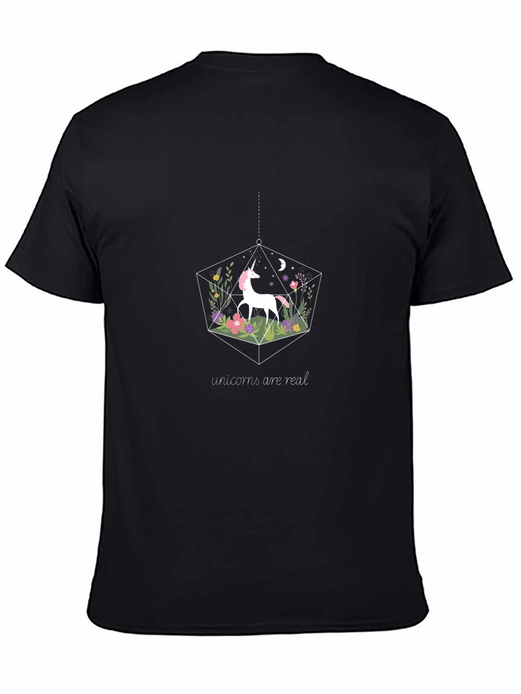 Unicorn Terrarium Graphic T-Shirt - Black